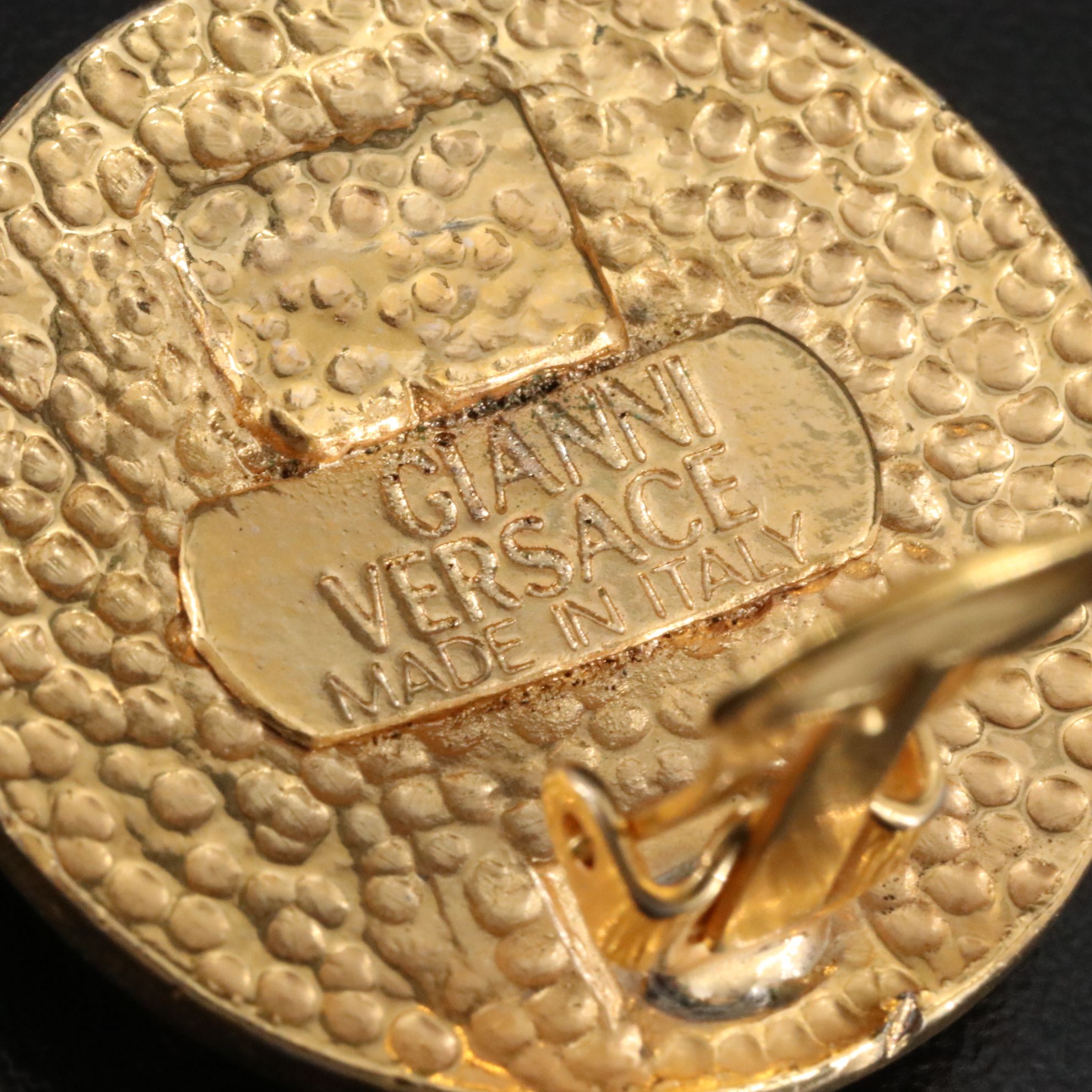 Gianni Versace Logo Clip Earrings