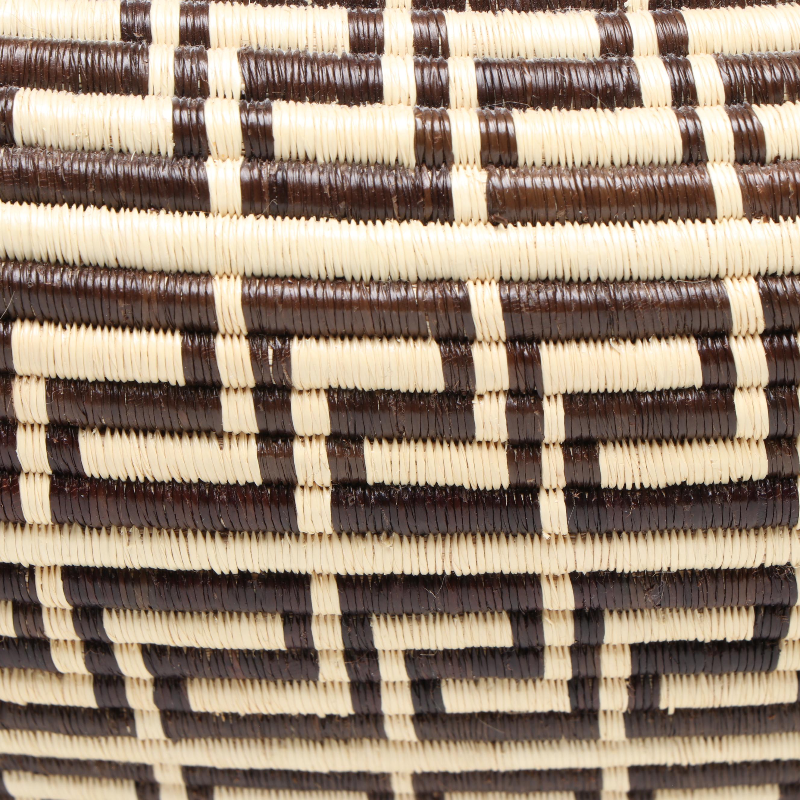 Panama Emberá Wounaan Handwoven Basket and Carved Wooden Elephants