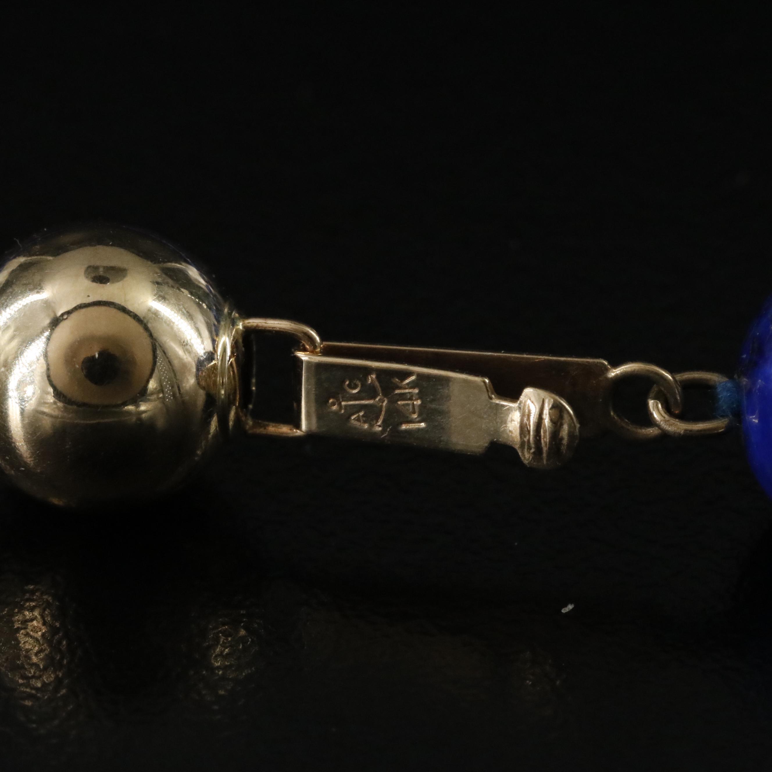 14K Lapis Lazuli and Gold Bead Necklace