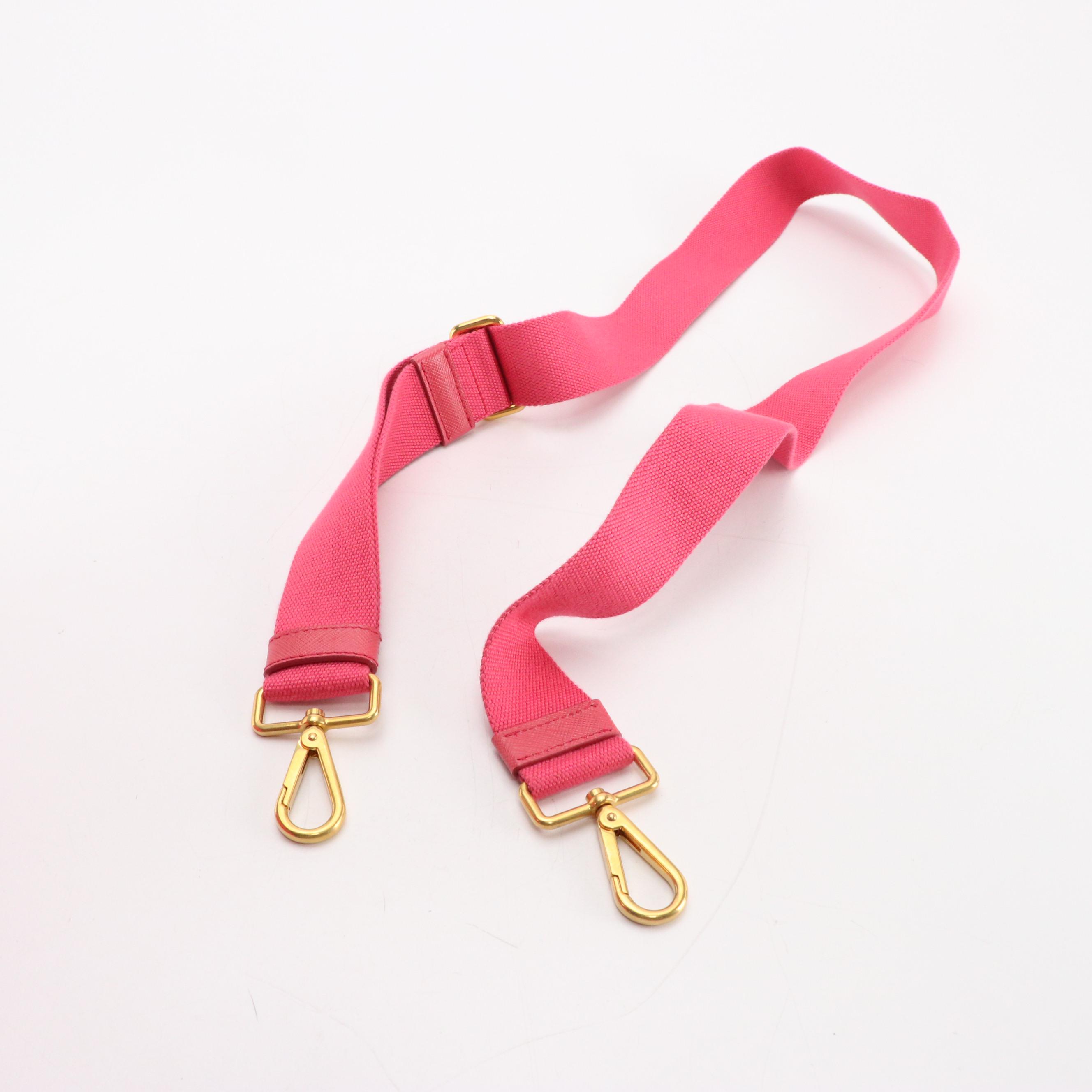 Prada Small Two-Way Tote in Pink Canapa Logo Canvas