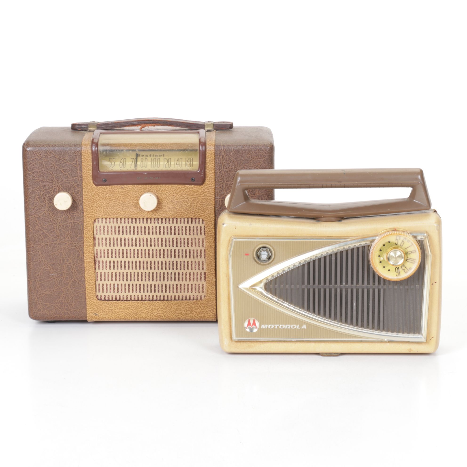 Motorola & Sentinel Portable AM/FM Radios, Mid-20th Century
