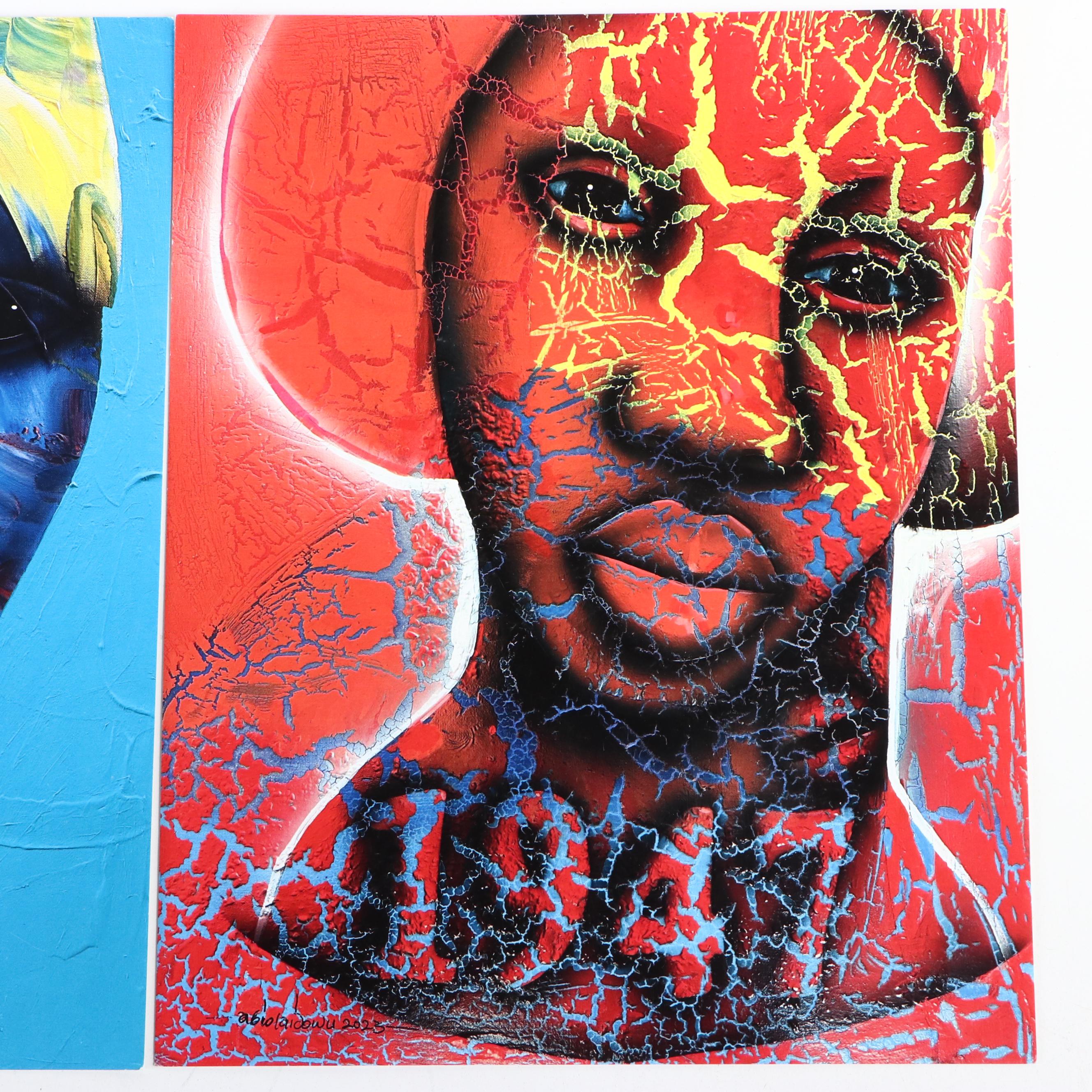 Abiola Idowu Stylized Offset Lithograph Portraits, 21st Century