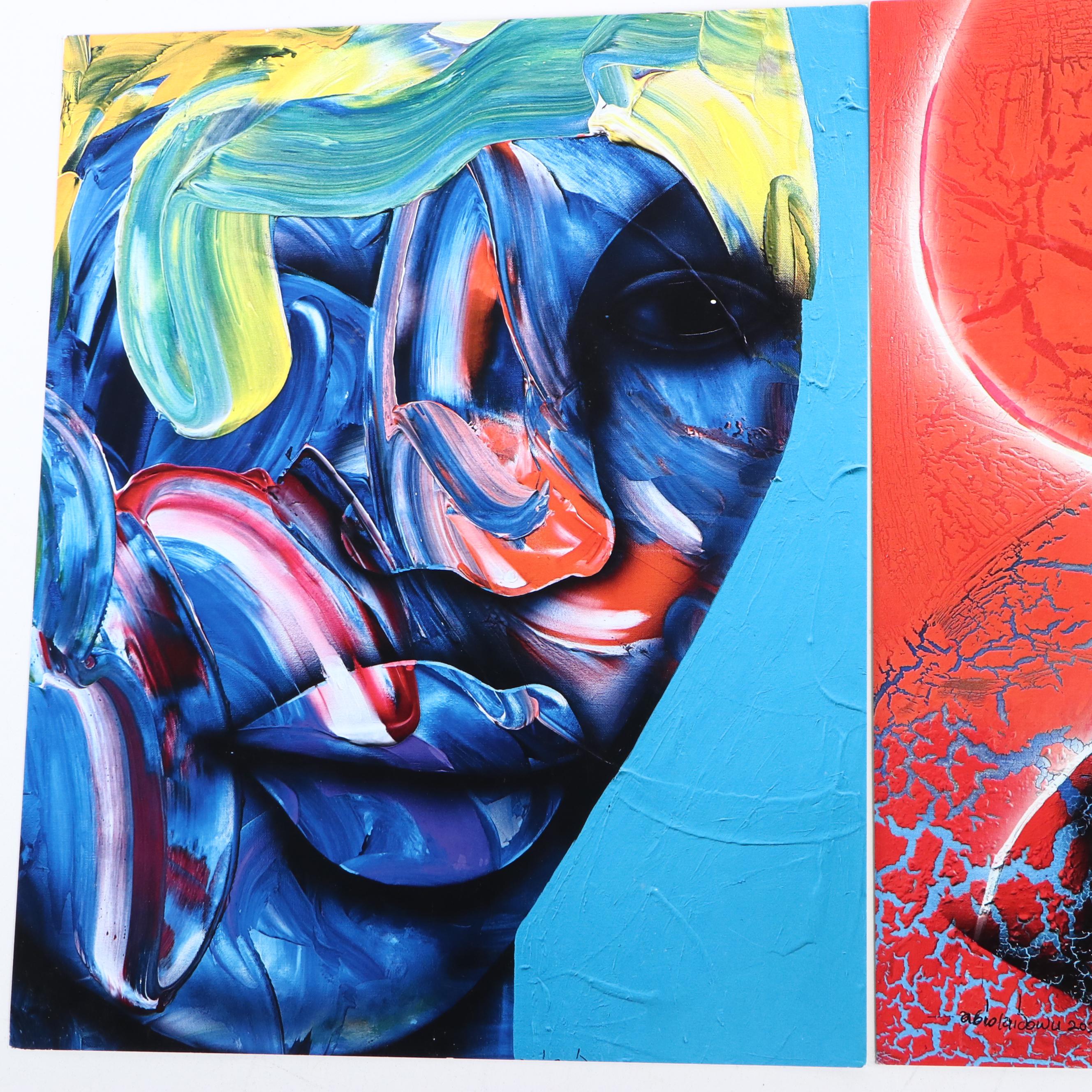 Abiola Idowu Stylized Offset Lithograph Portraits, 21st Century