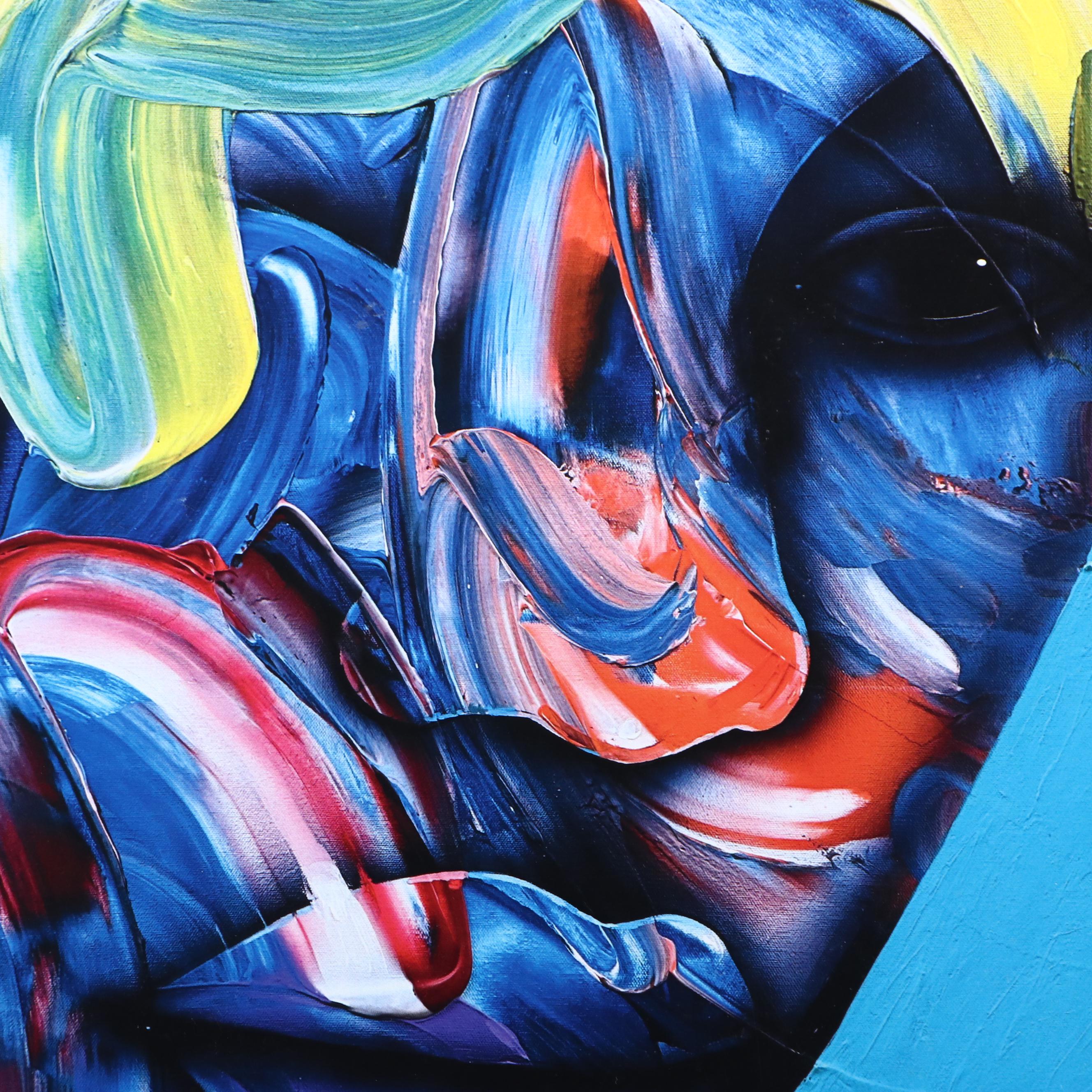 Abiola Idowu Stylized Offset Lithograph Portraits, 21st Century