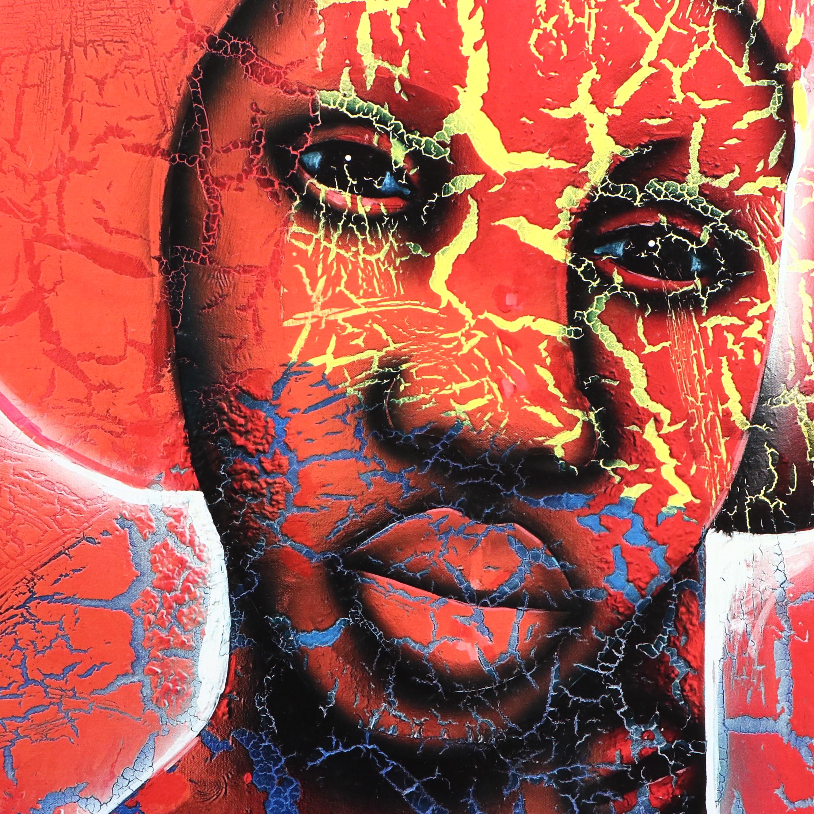 Abiola Idowu Stylized Offset Lithograph Portraits, 21st Century