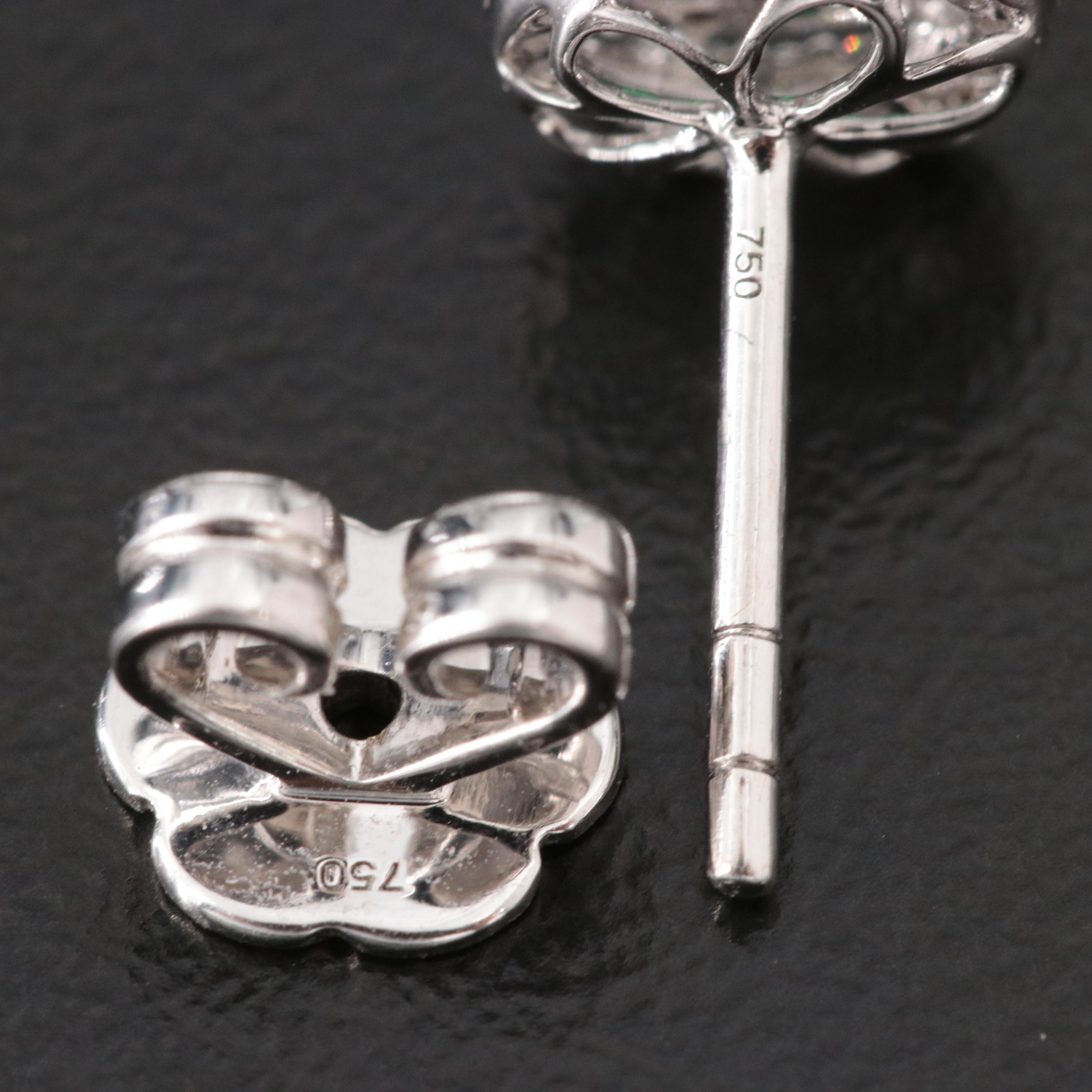 18K Emerald and Diamond Earrings