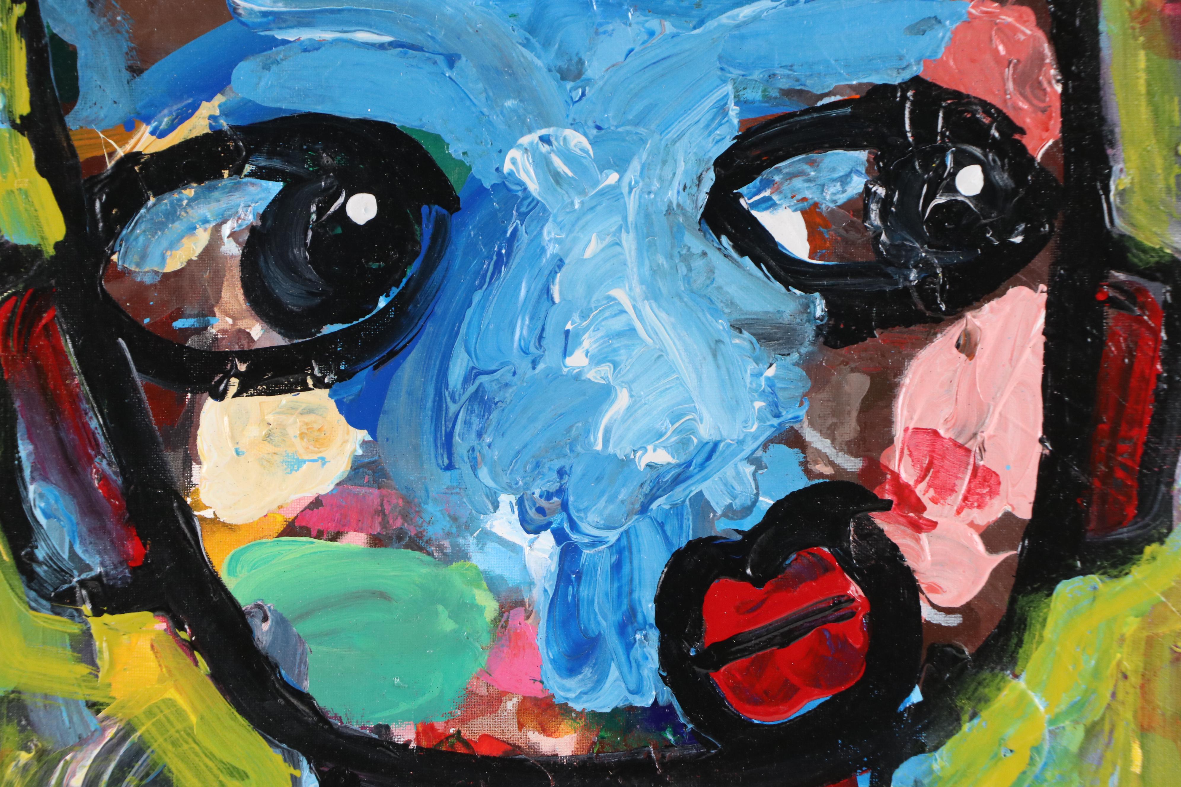 Abiola Idowu Stylized Acrylic Portrait "Brilliant Human," 2023