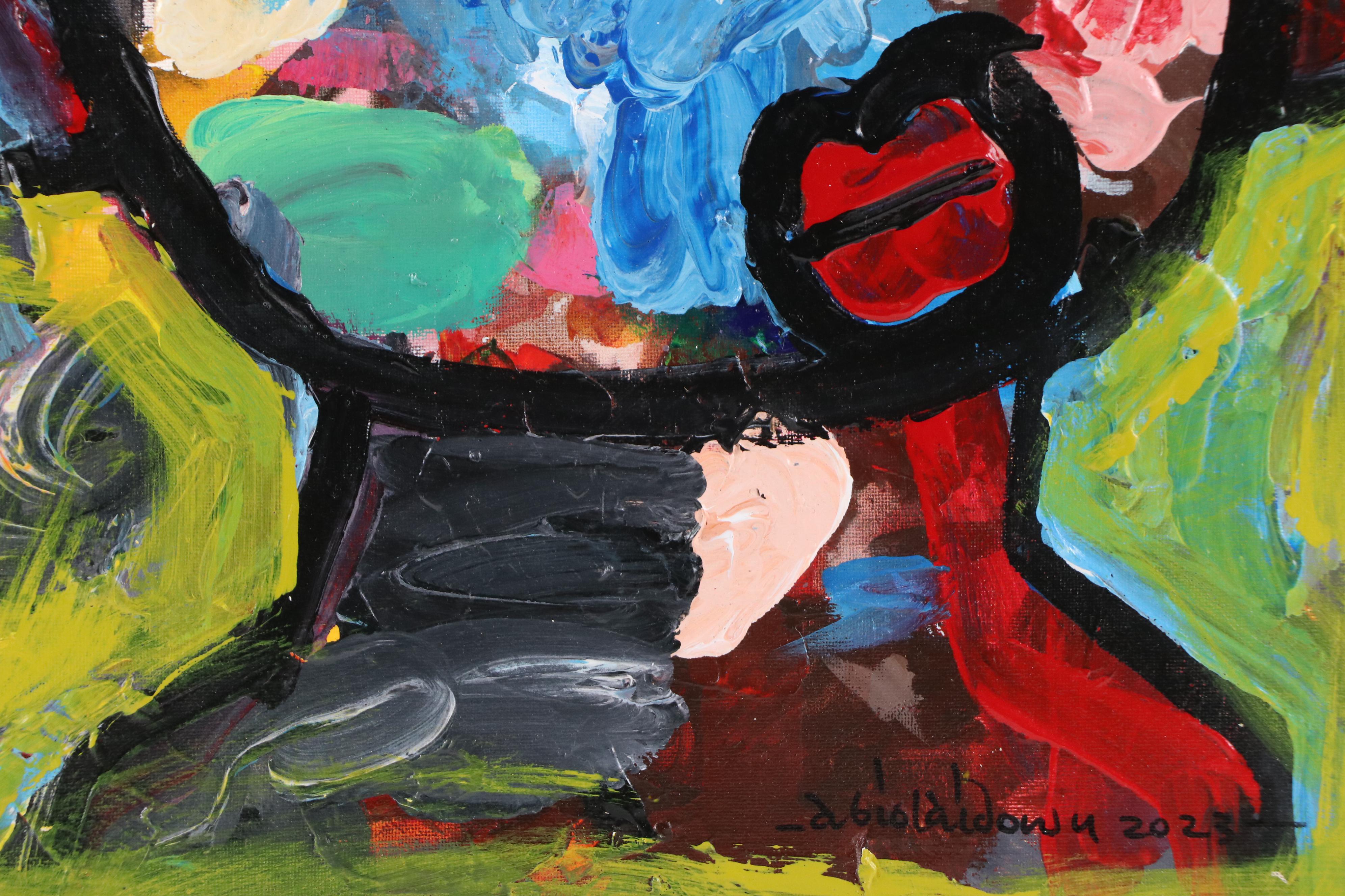 Abiola Idowu Stylized Acrylic Portrait "Brilliant Human," 2023