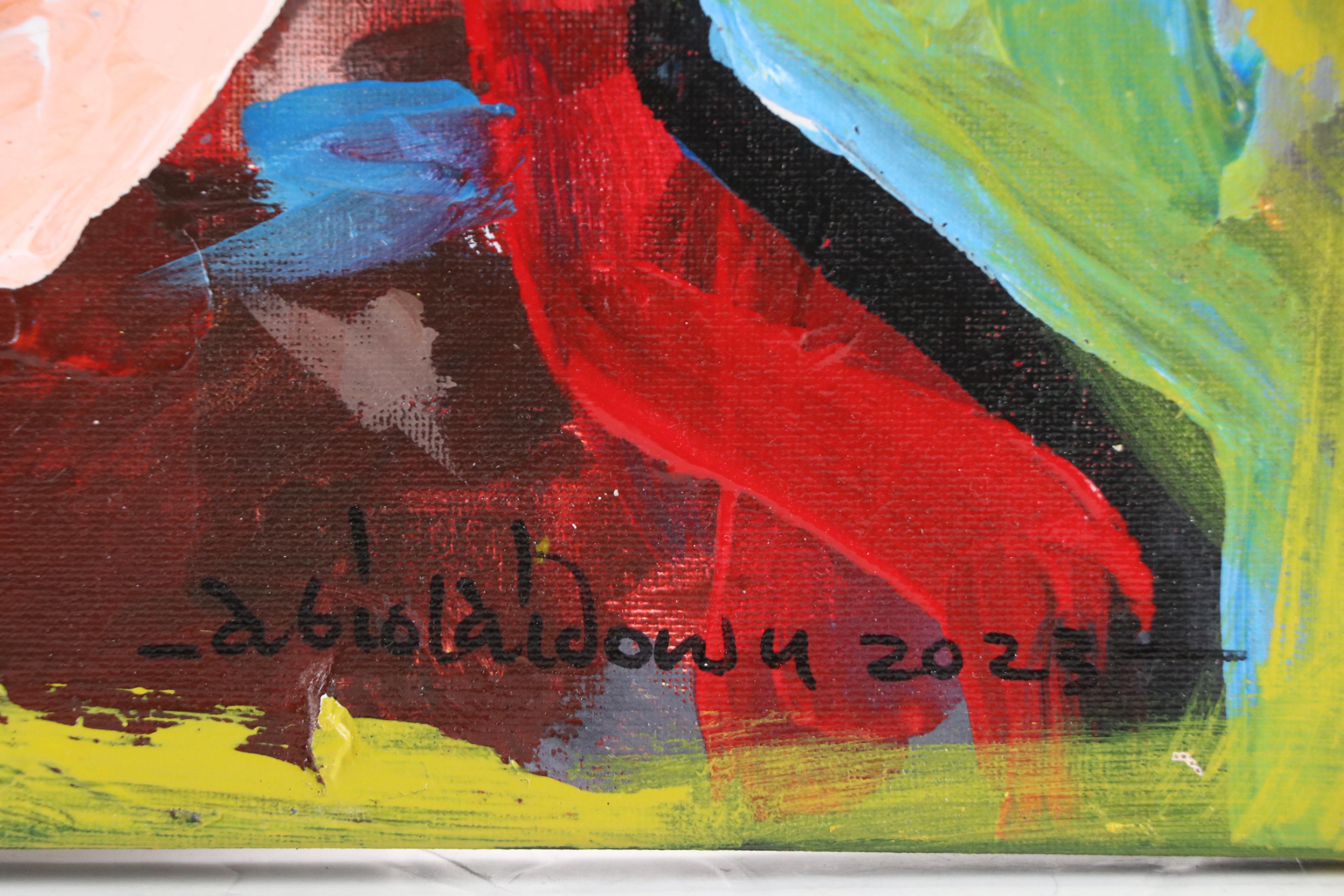 Abiola Idowu Stylized Acrylic Portrait "Brilliant Human," 2023