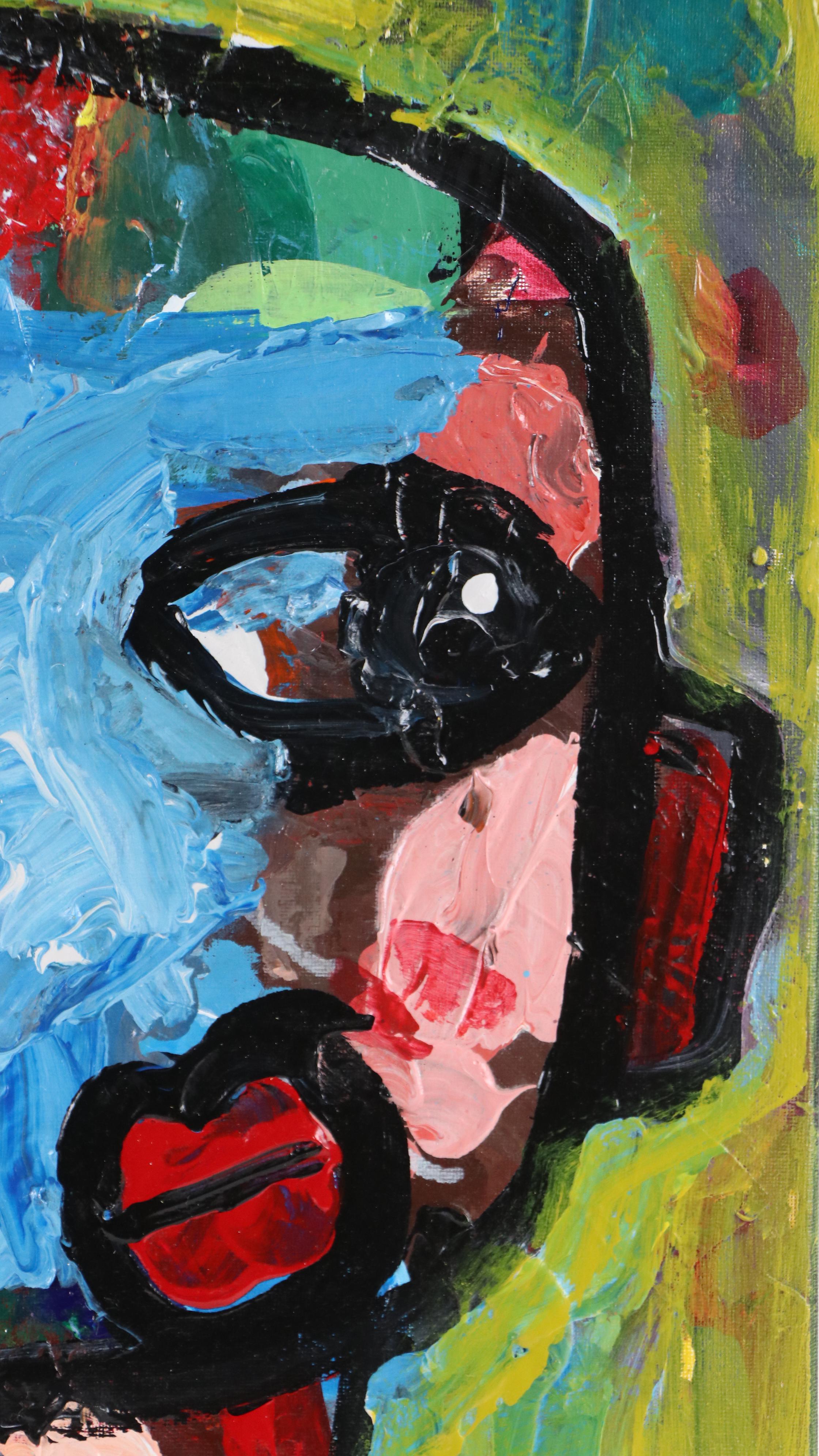 Abiola Idowu Stylized Acrylic Portrait "Brilliant Human," 2023