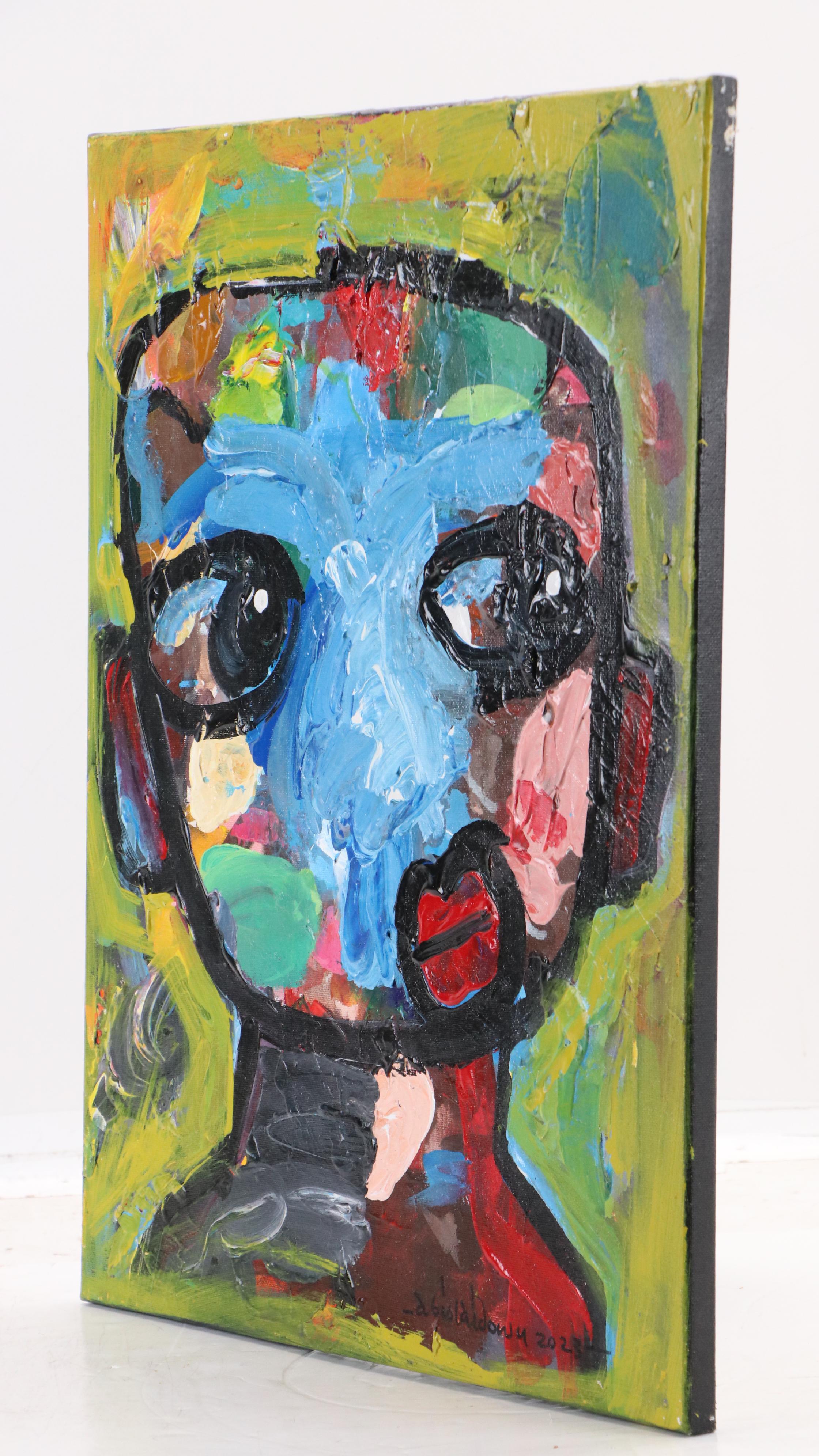 Abiola Idowu Stylized Acrylic Portrait "Brilliant Human," 2023