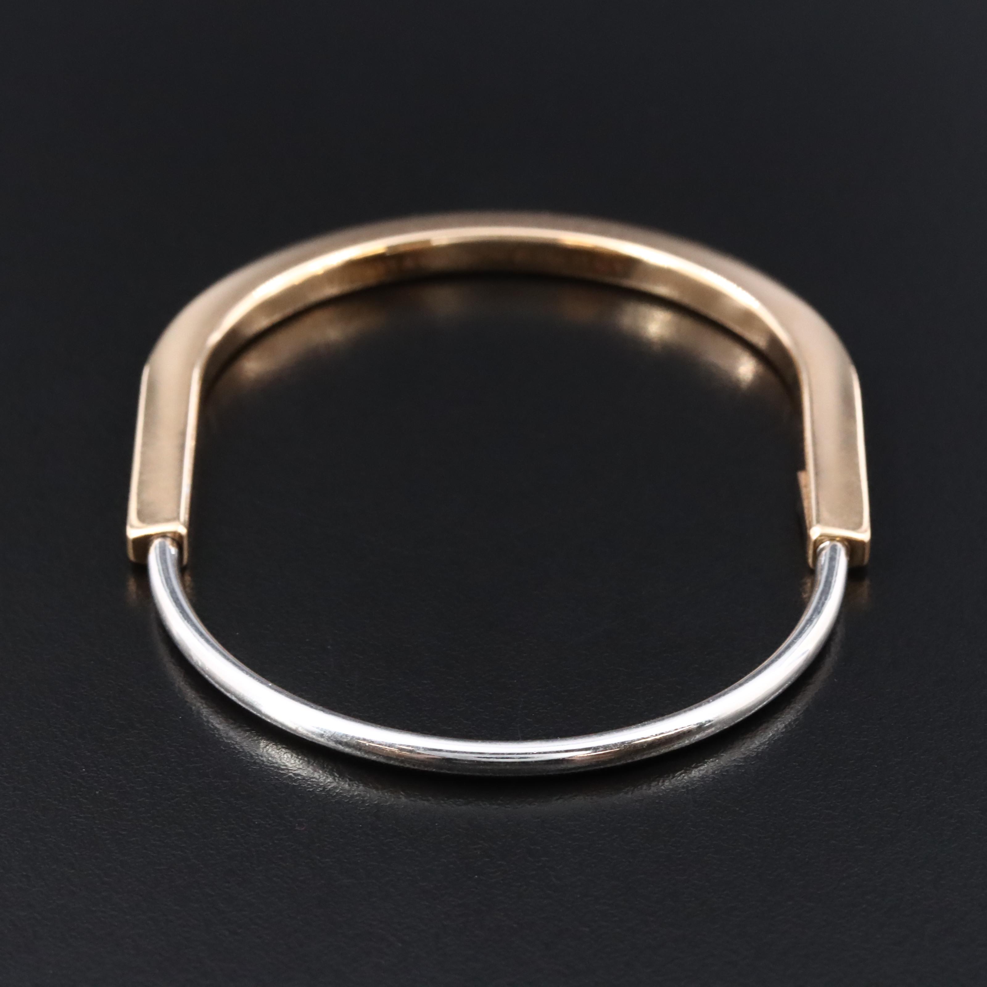 Tiffany & Co. Lock 18K Rose and White Gold 1.15 CTW Diamond Half Pavé Bracelet