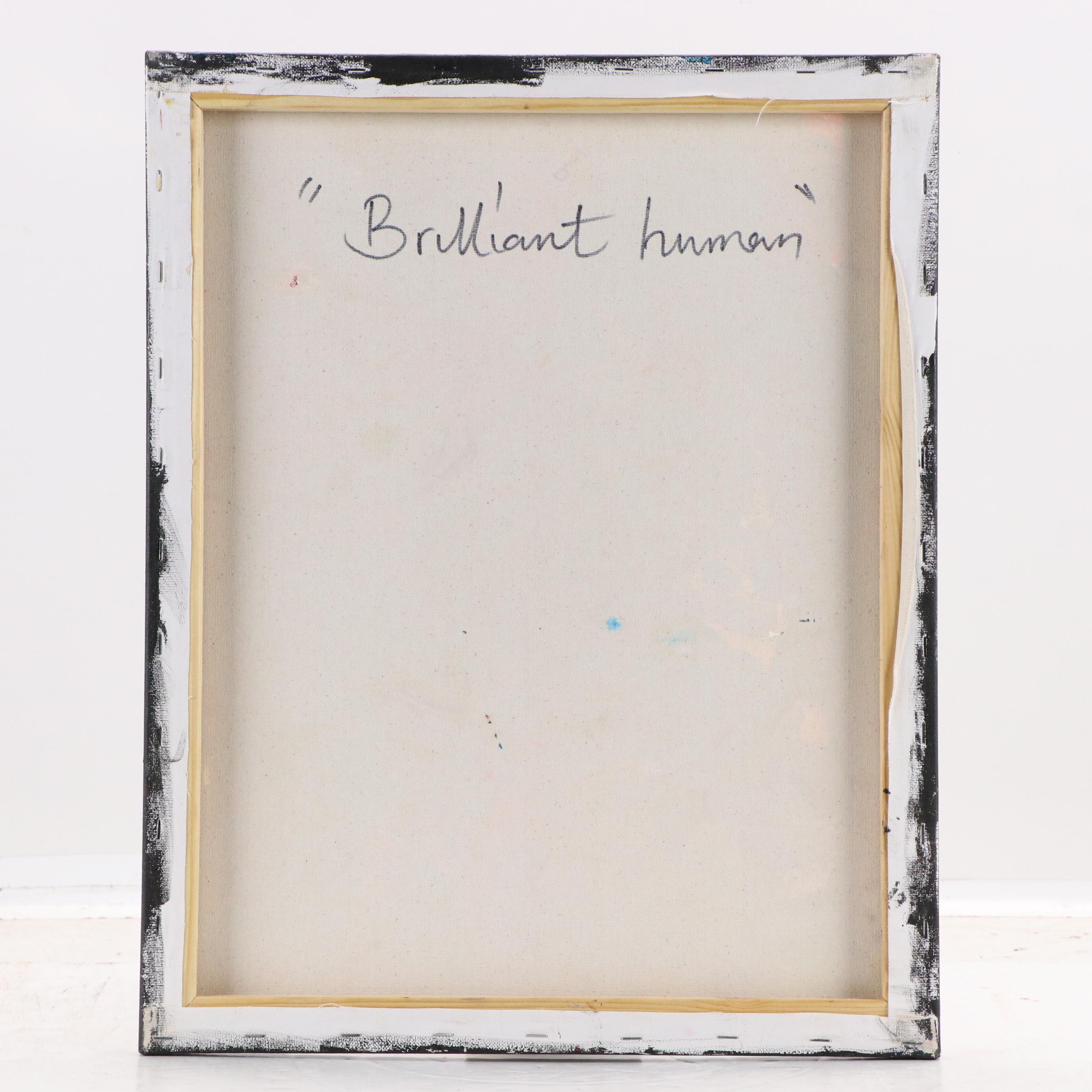 Abiola Idowu Stylized Acrylic Portrait "Brilliant Human," 2023