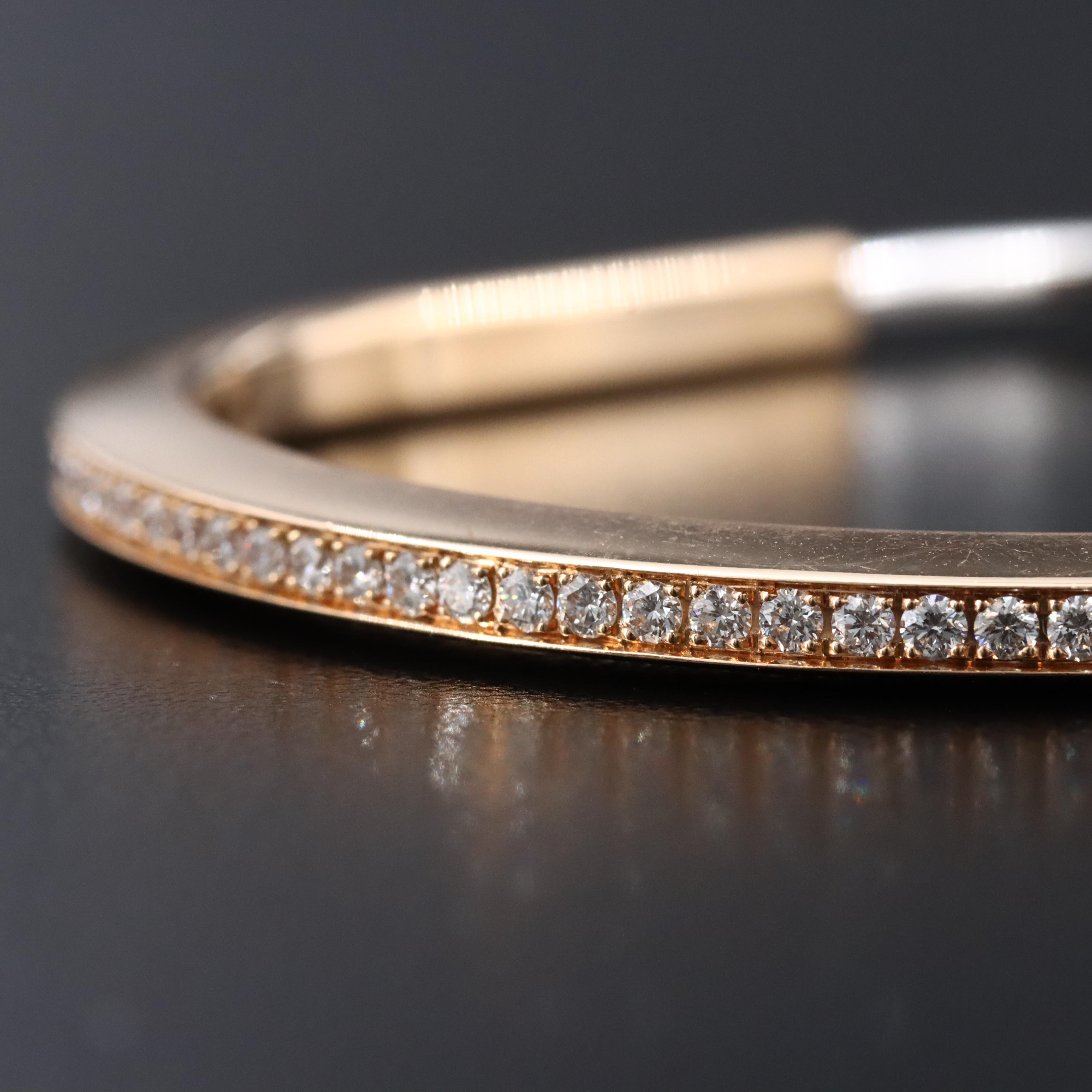 Tiffany & Co. Lock 18K Rose and White Gold 1.15 CTW Diamond Half Pavé Bracelet