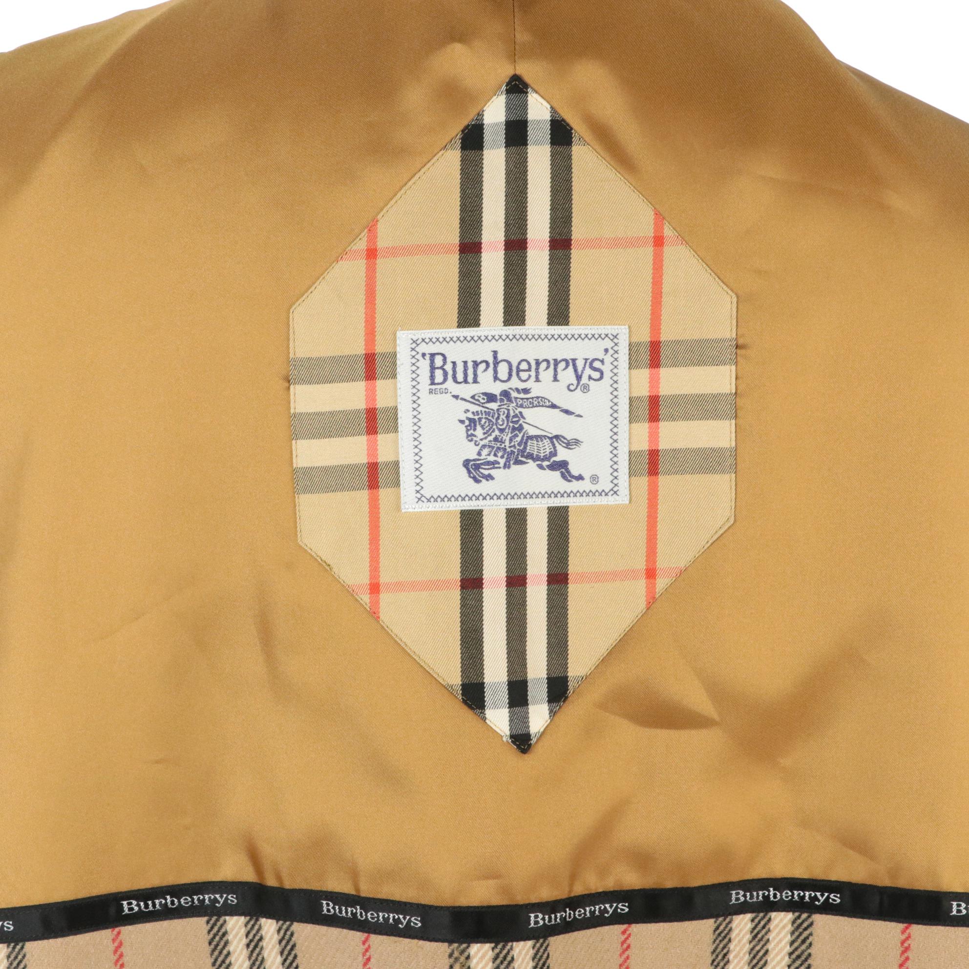 Burberrys House Check Wool Zip-In Trench Coat Liner