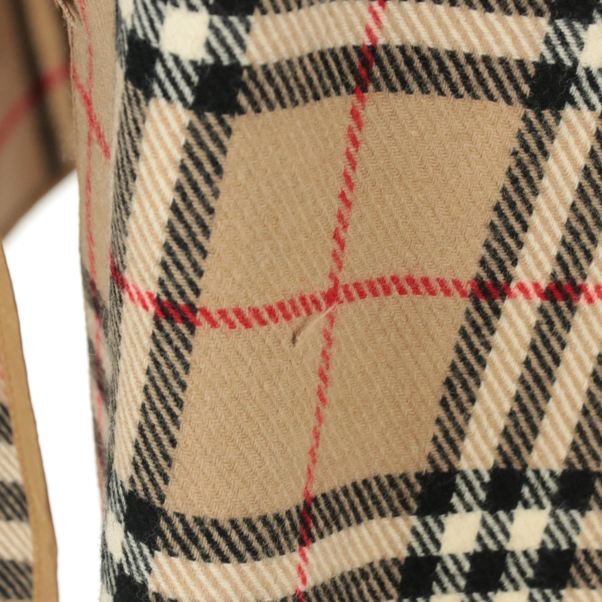 Burberrys House Check Wool Zip-In Trench Coat Liner