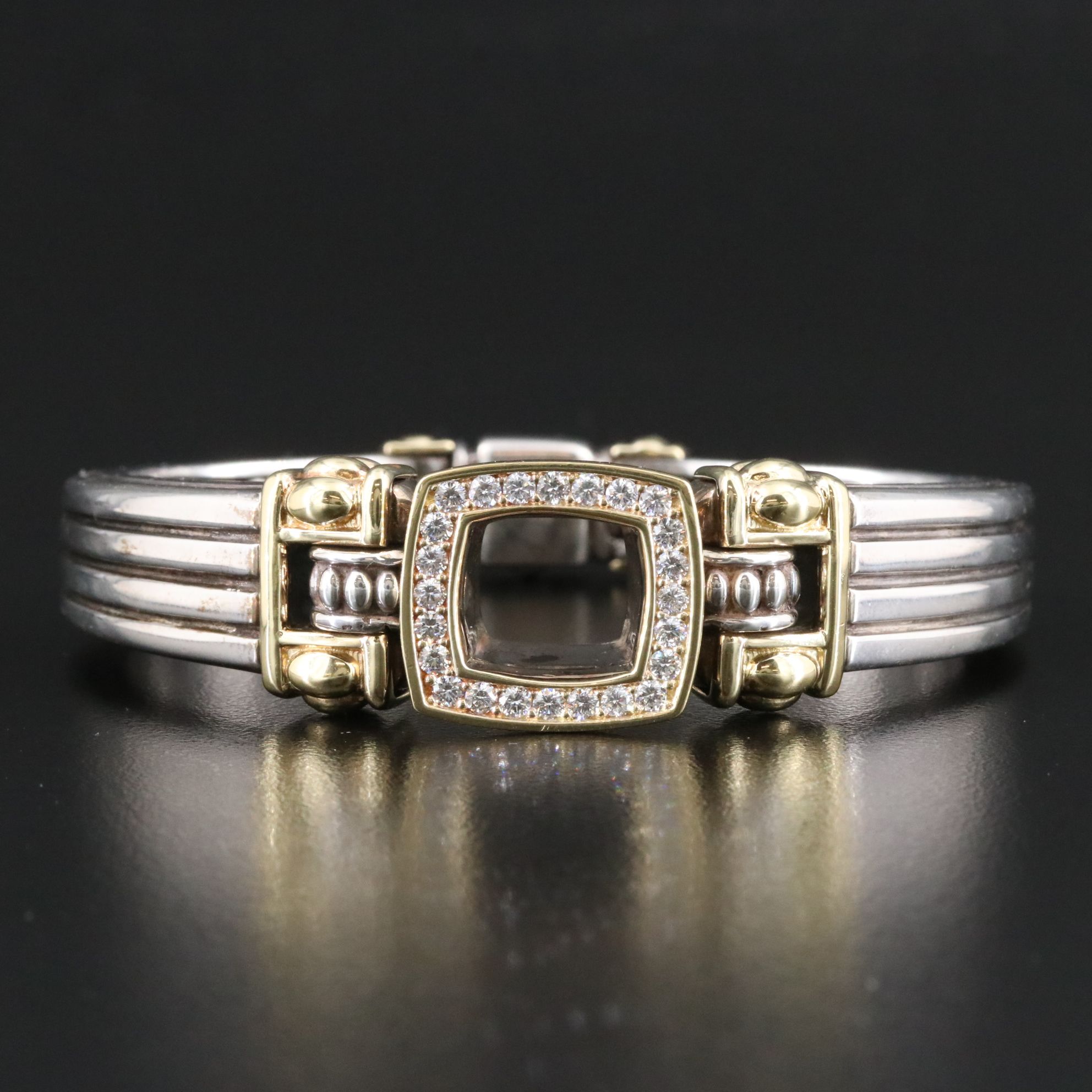 Caviar by Lagos Signature Sterling, 18K and 0.85 CTW Diamond Bracelet