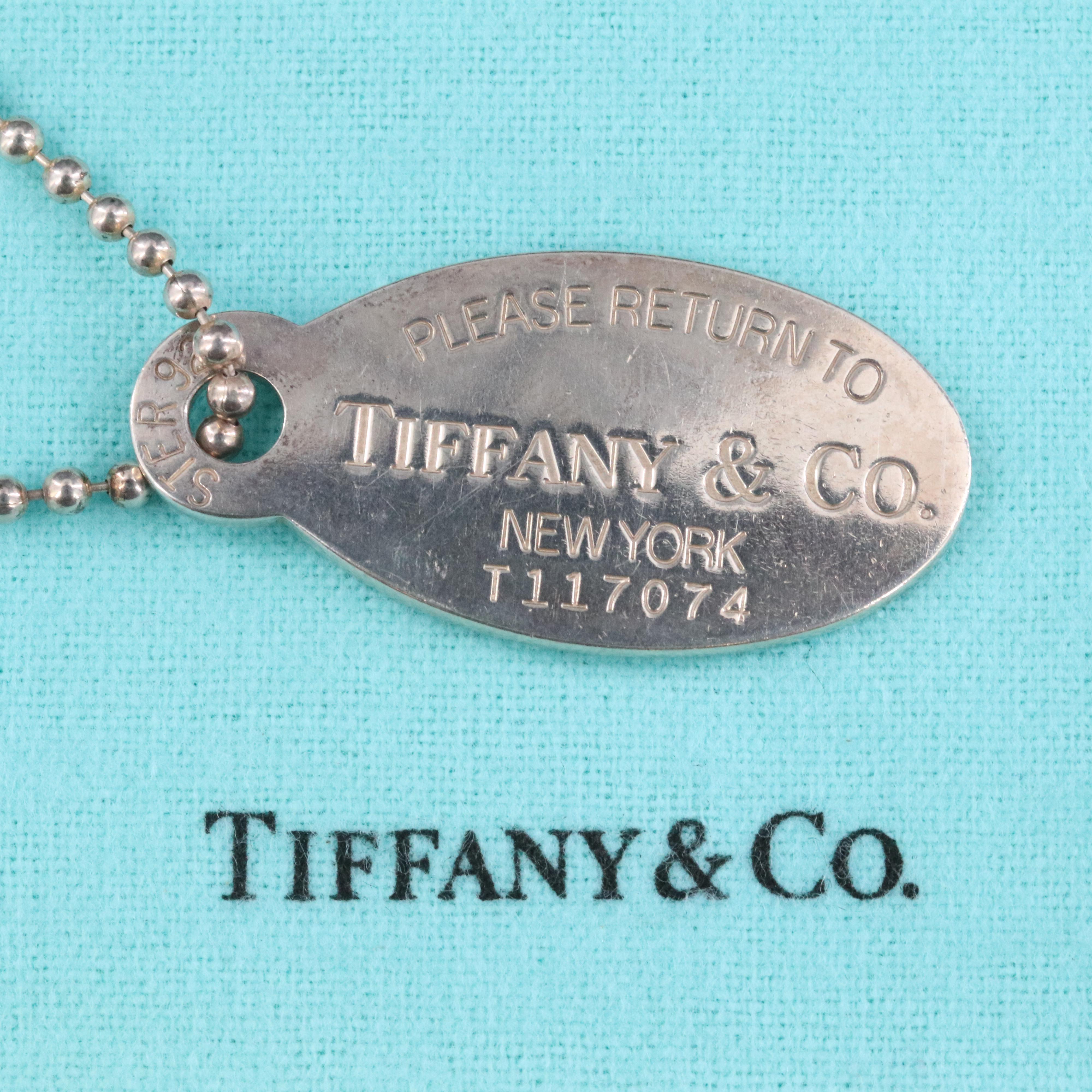 Tiffany & Co. Return to Tiffany Sterling Oval Tag Necklace