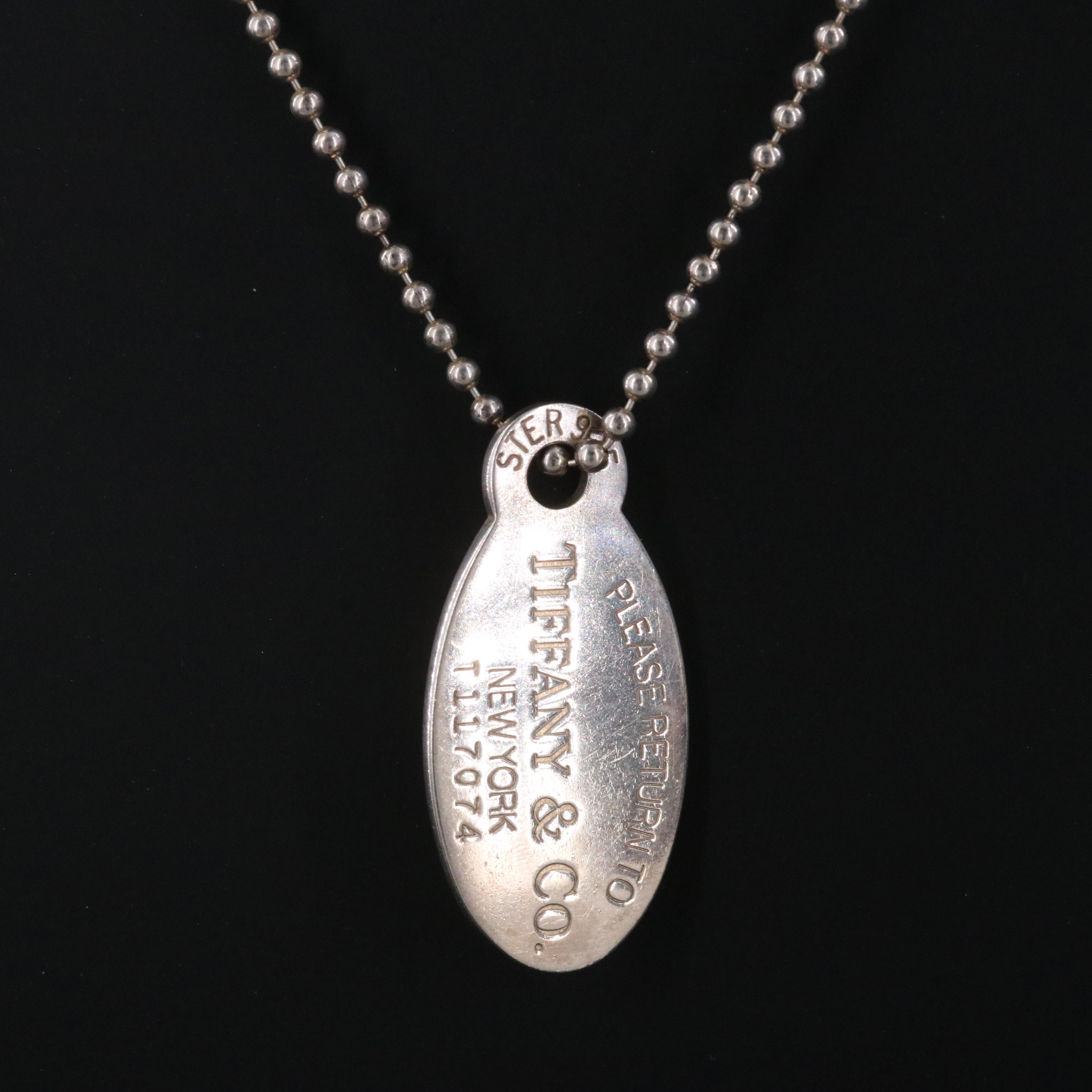 Tiffany & Co. Return to Tiffany Sterling Oval Tag Necklace