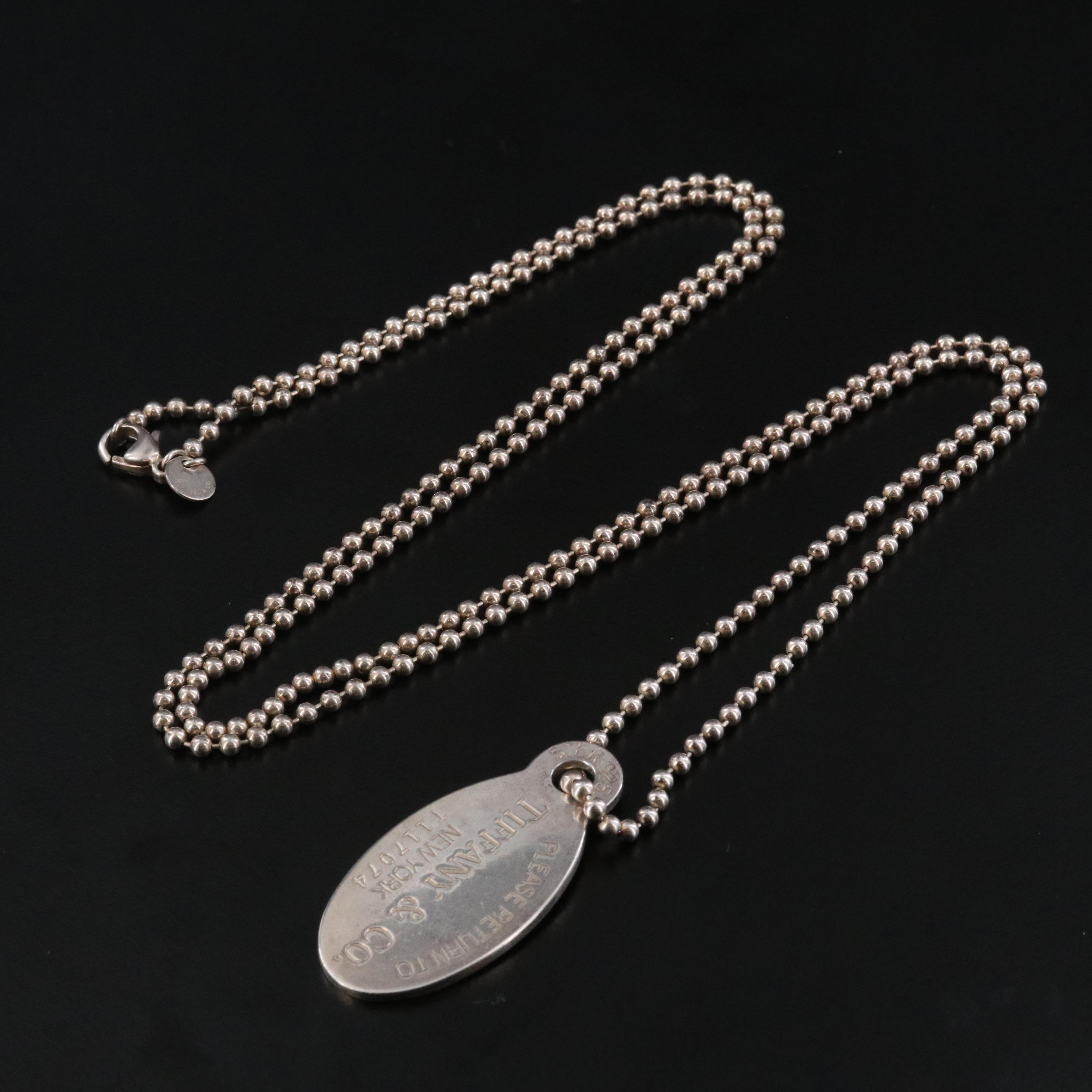 Tiffany & Co. Return to Tiffany Sterling Oval Tag Necklace