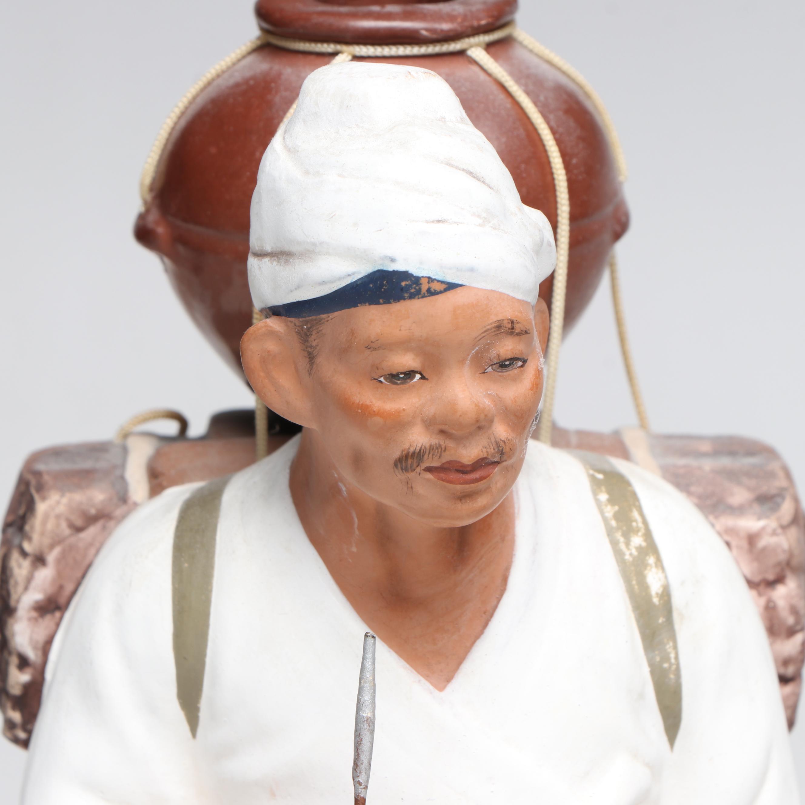 Japanese Farmers and Traveler Ceramic Figures