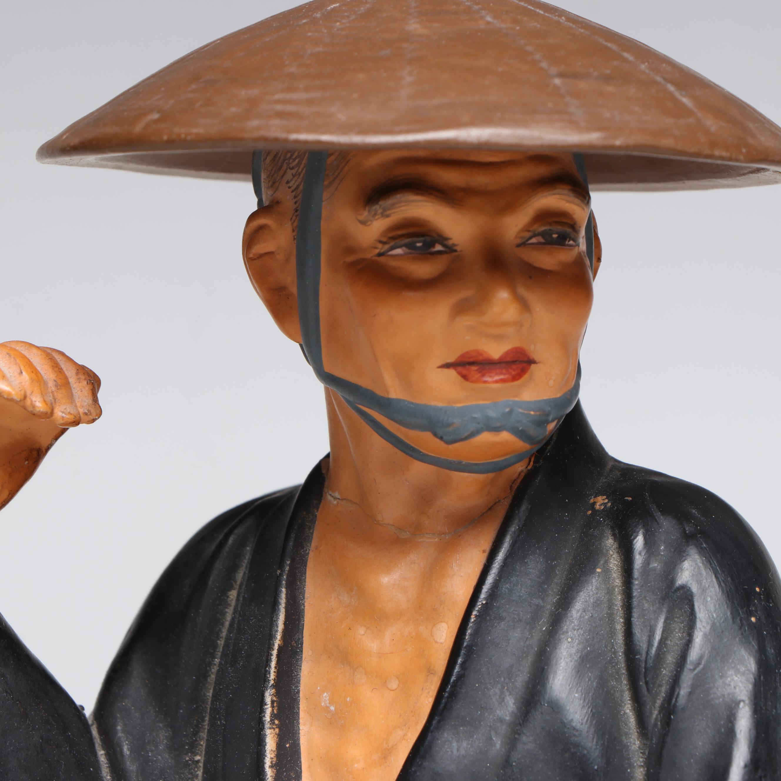 Japanese Farmers and Traveler Ceramic Figures