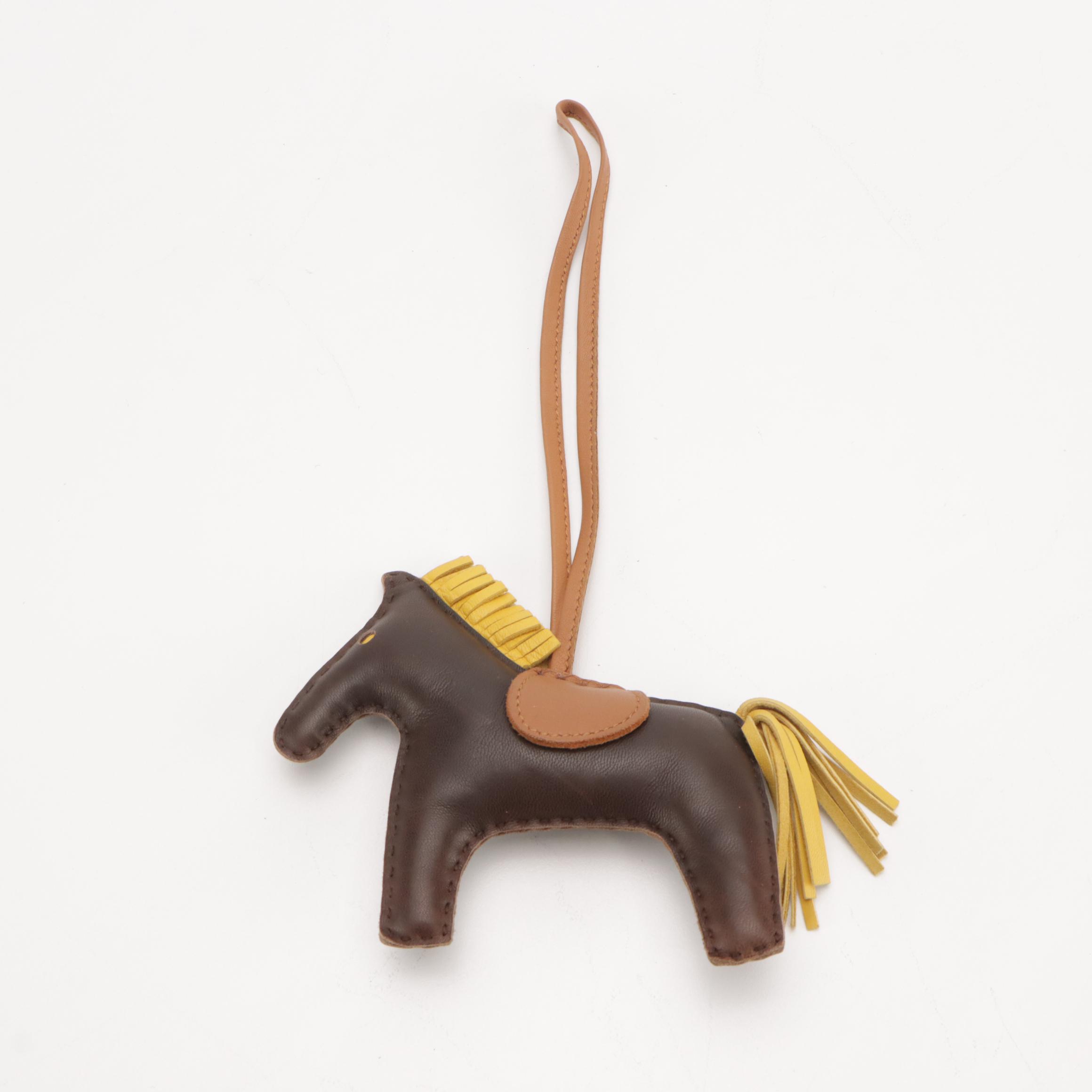 Hermès Rodeo PM Bag Charm in Tricolor Lambskin Leather