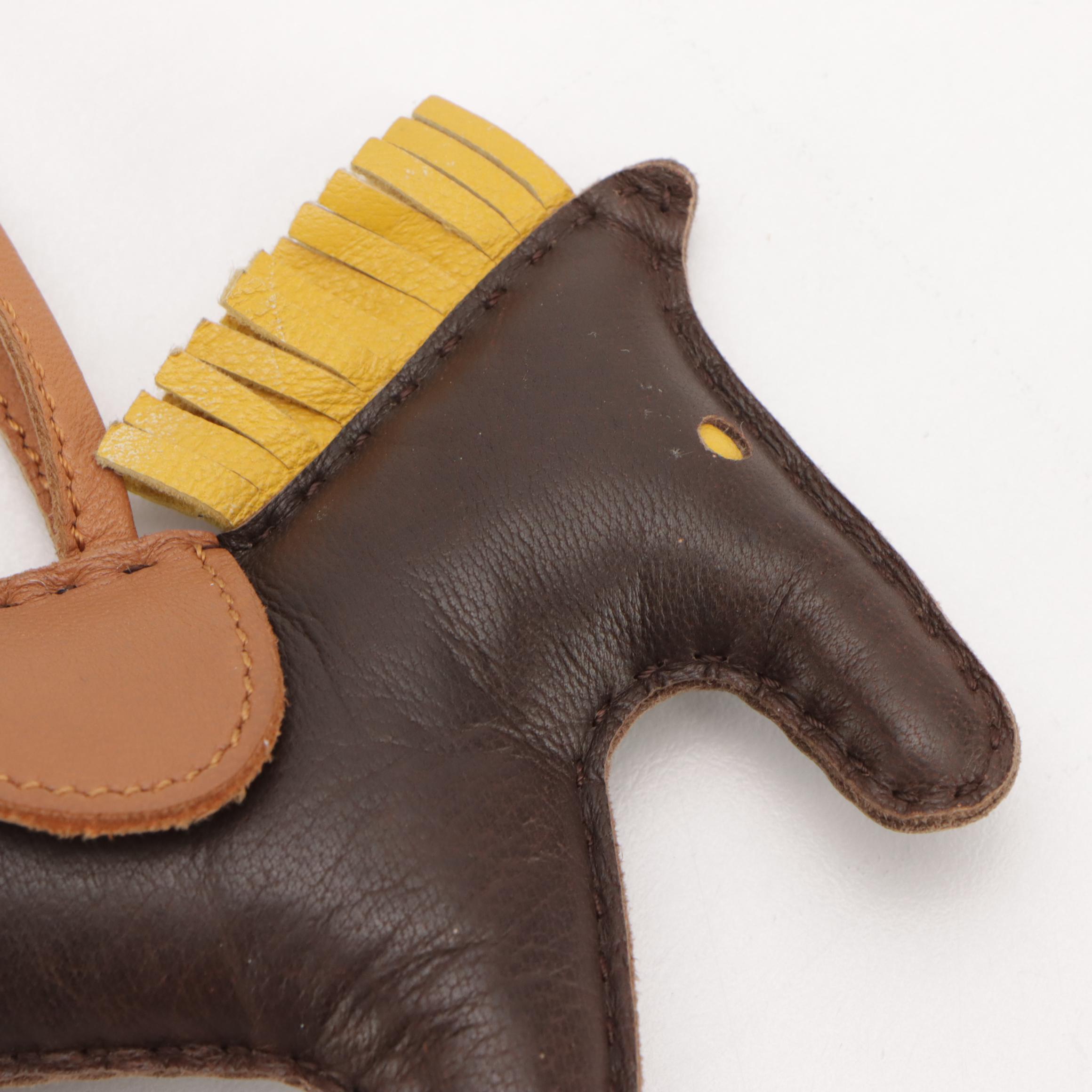 Hermès Rodeo PM Bag Charm in Tricolor Lambskin Leather