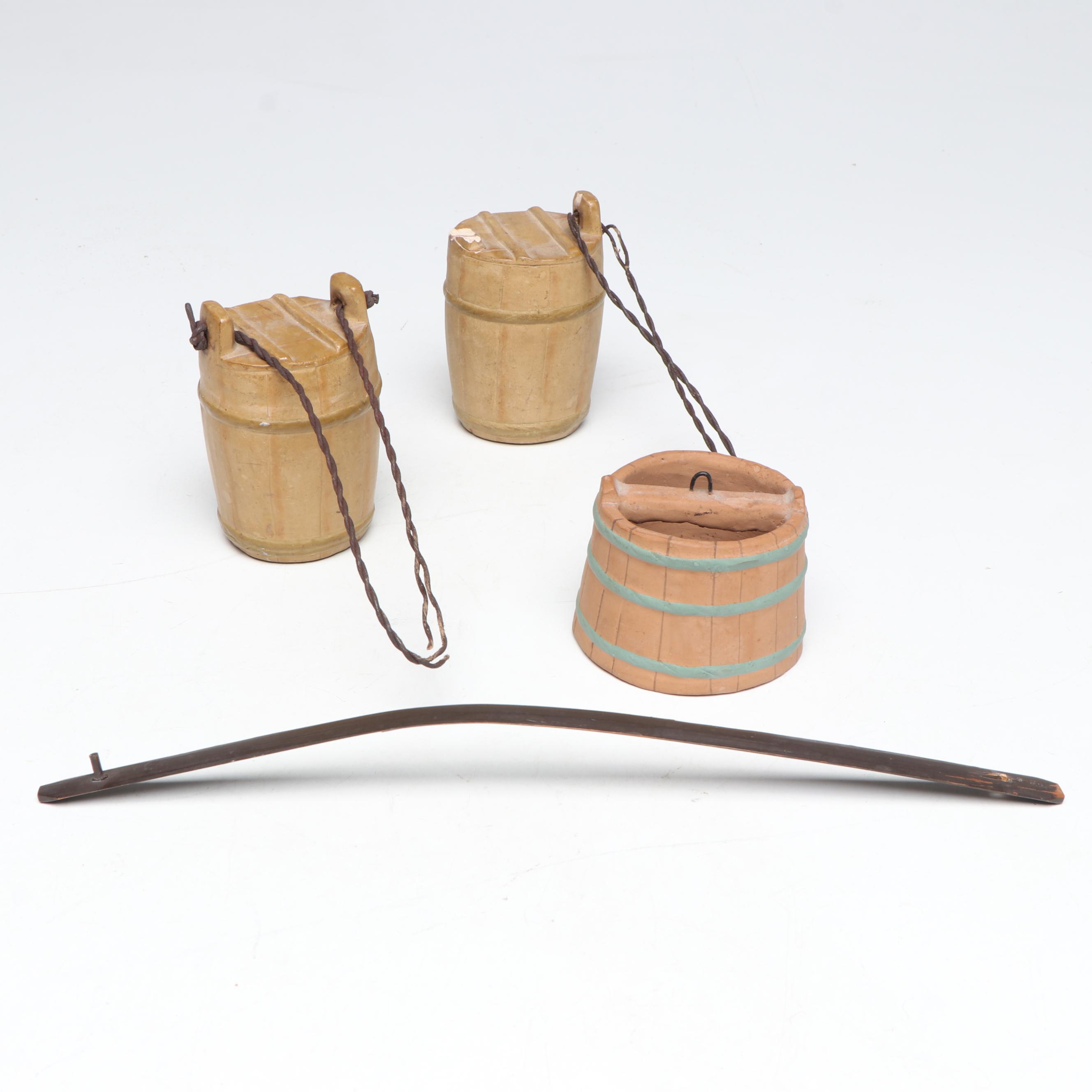 Japanese Farmers and Traveler Ceramic Figures