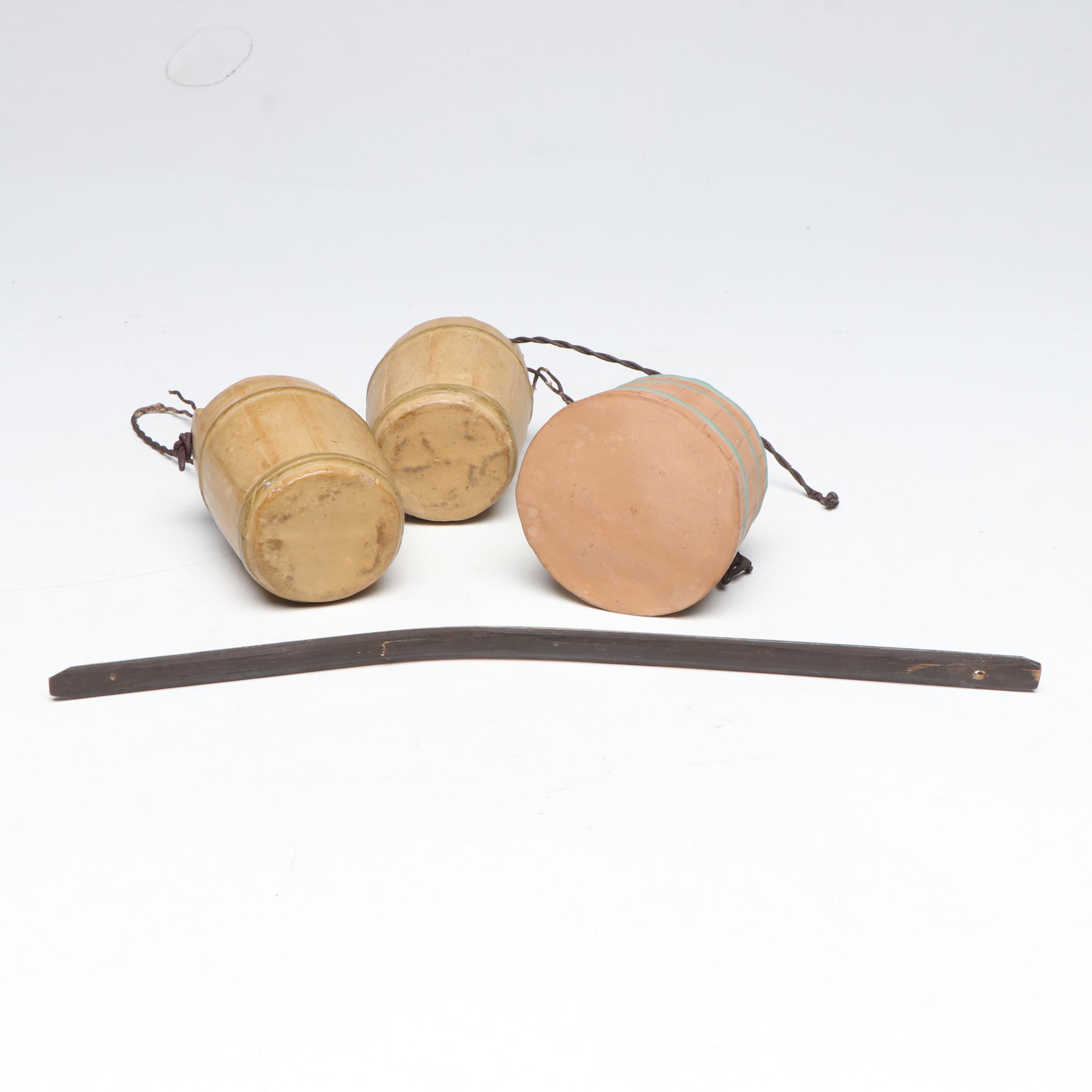 Japanese Farmers and Traveler Ceramic Figures