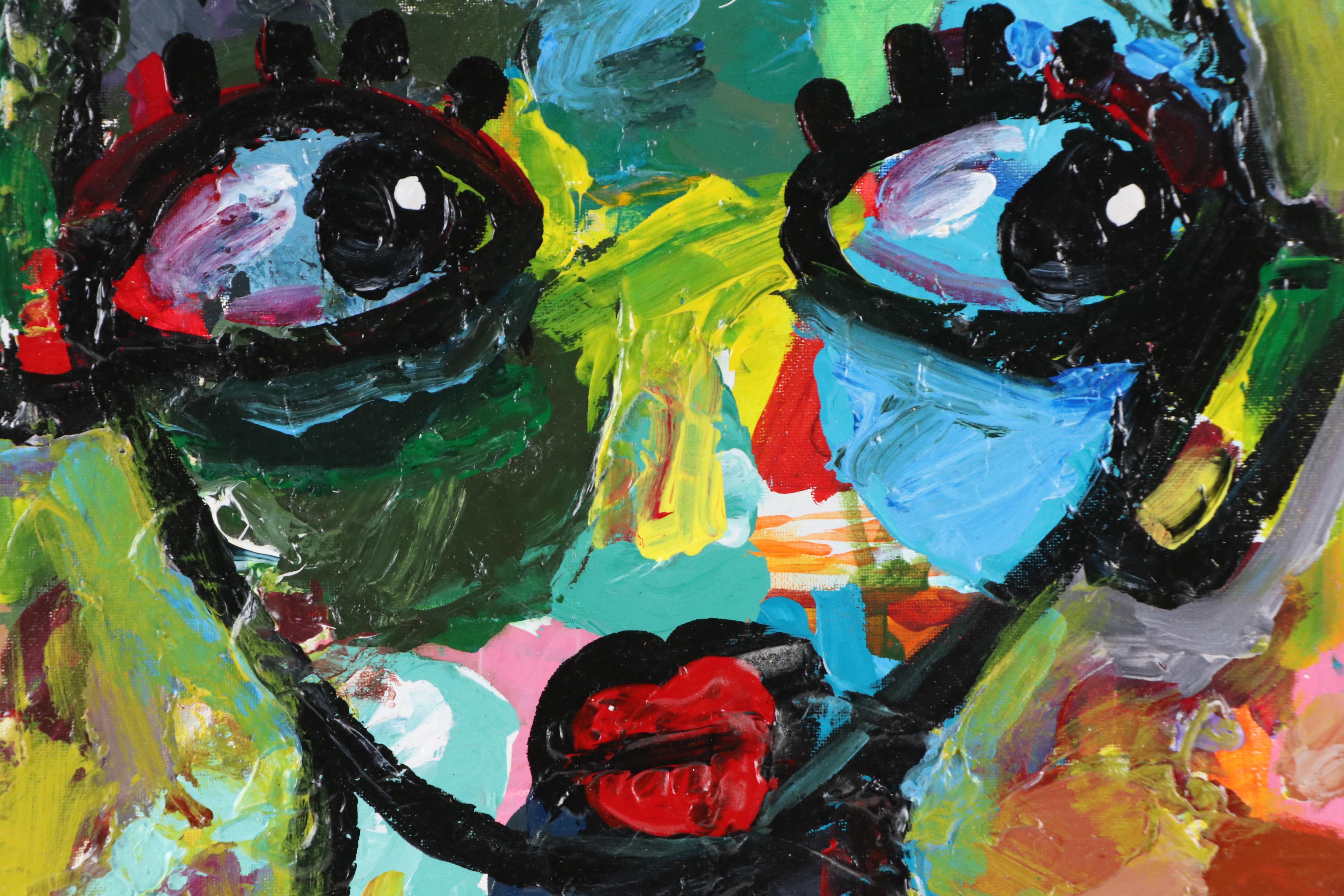 Abiola Idowu Stylized Acrylic Portrait, 2023