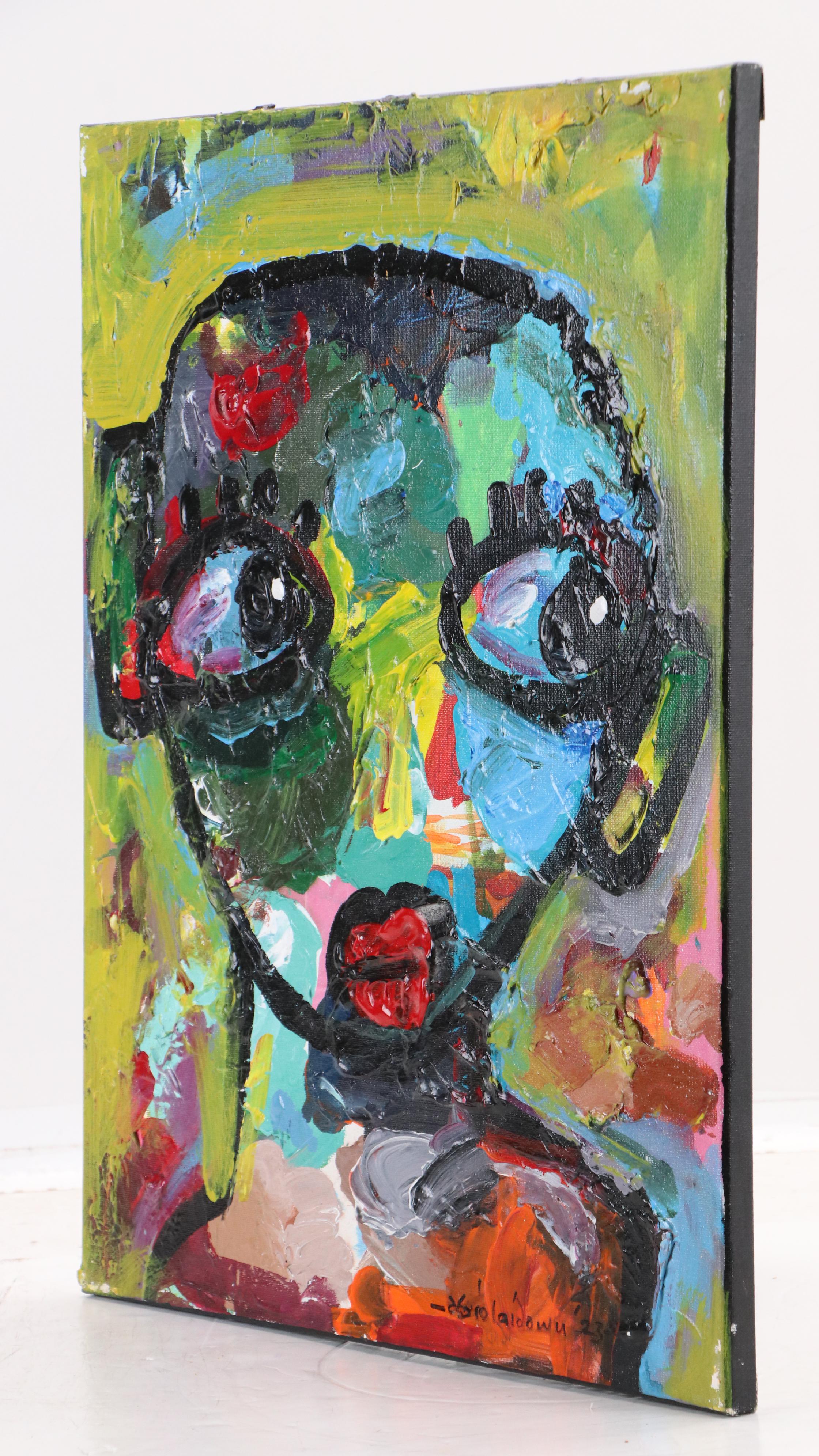 Abiola Idowu Stylized Acrylic Portrait, 2023