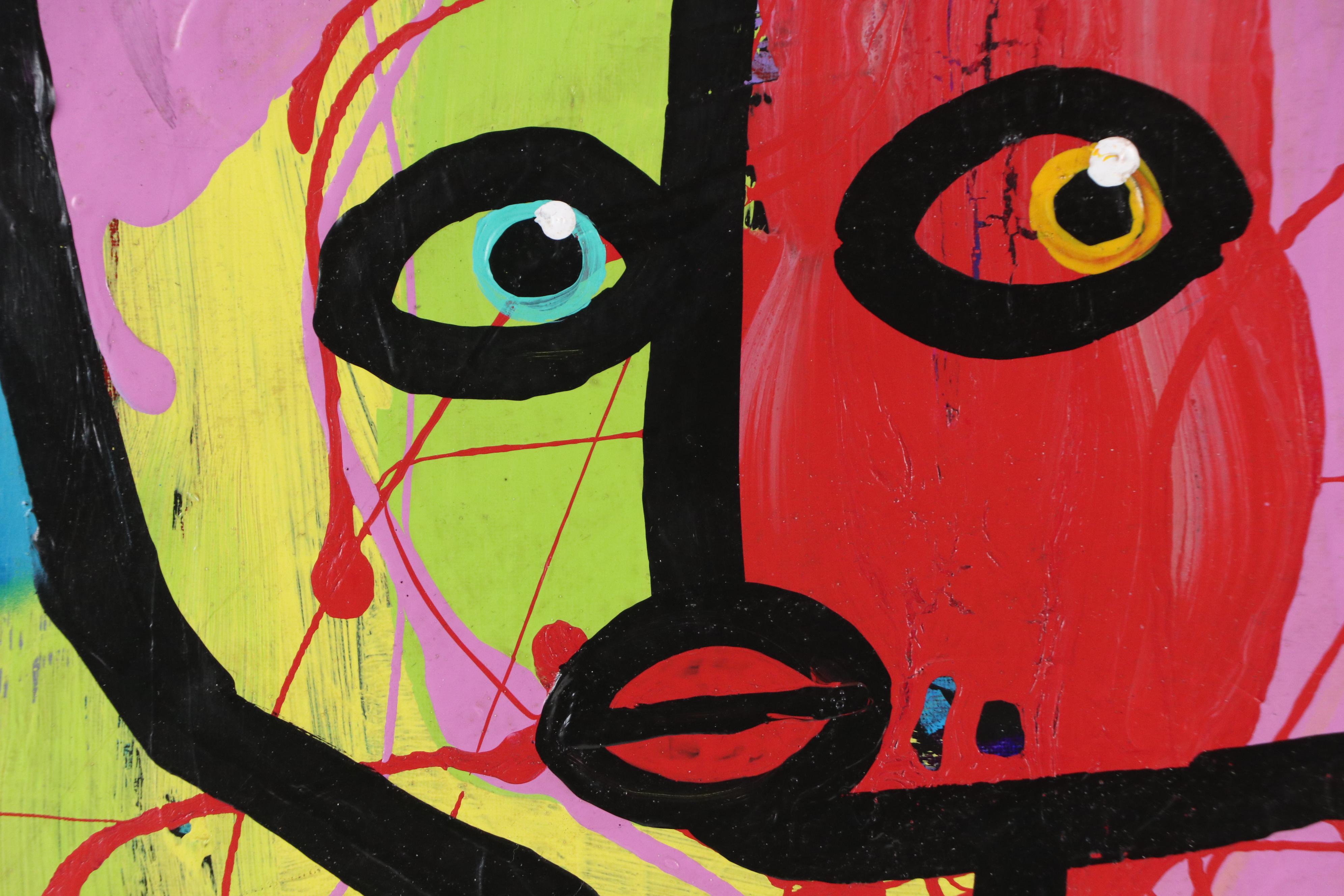 Abiola Idowu Stylized Acrylic Portrait "You Made Me Fall In Love," 2022