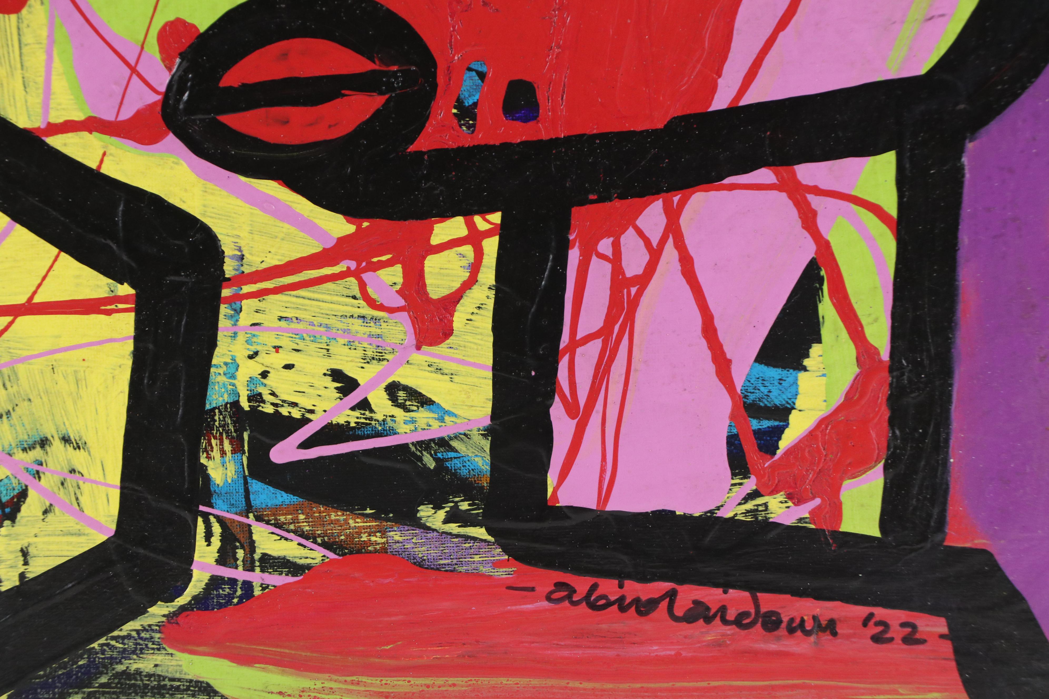 Abiola Idowu Stylized Acrylic Portrait "You Made Me Fall In Love," 2022