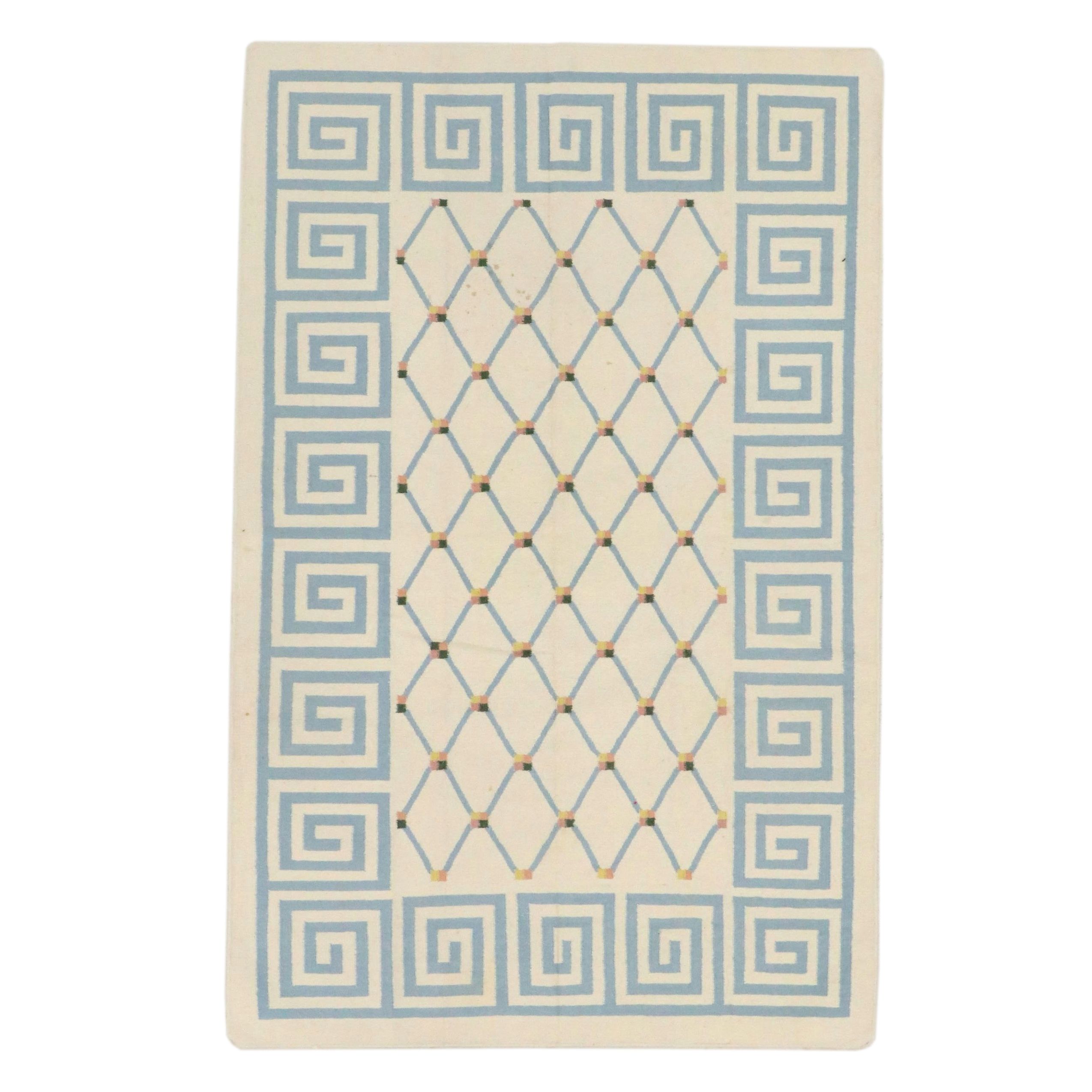5'7 x 8'9 Handwoven Indian Dhurrie Area Rug