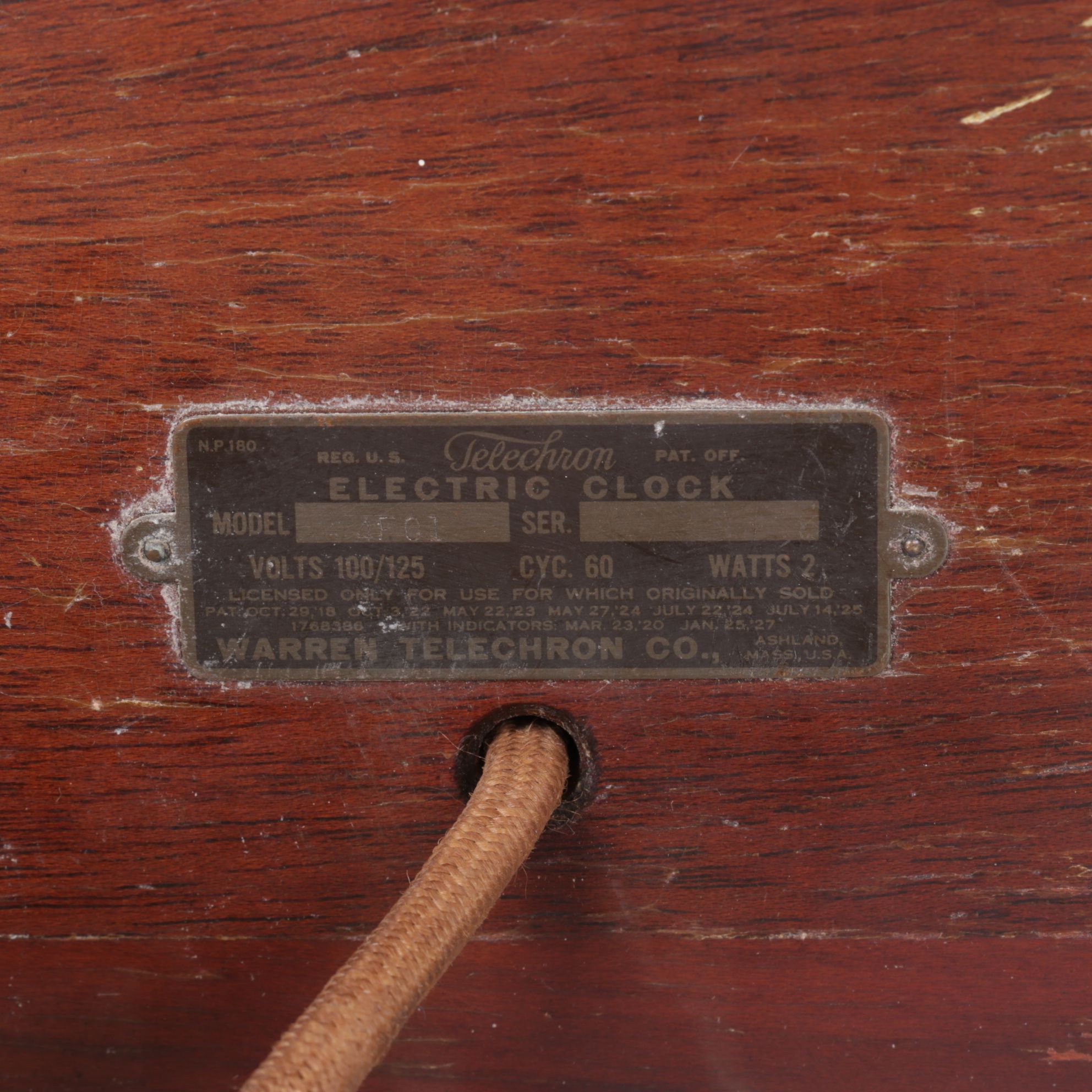 Warren Telechron Co. Mantel Clock, Mid-20th Century