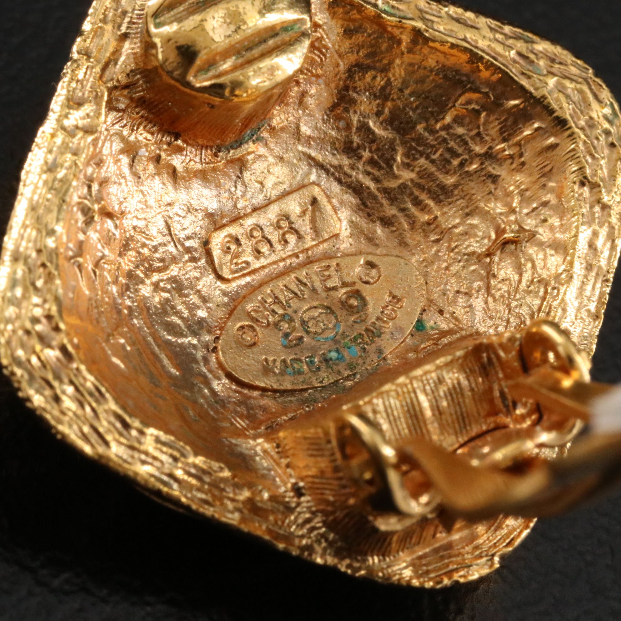 Chanel CC Rhombus Clip Earrings 1990