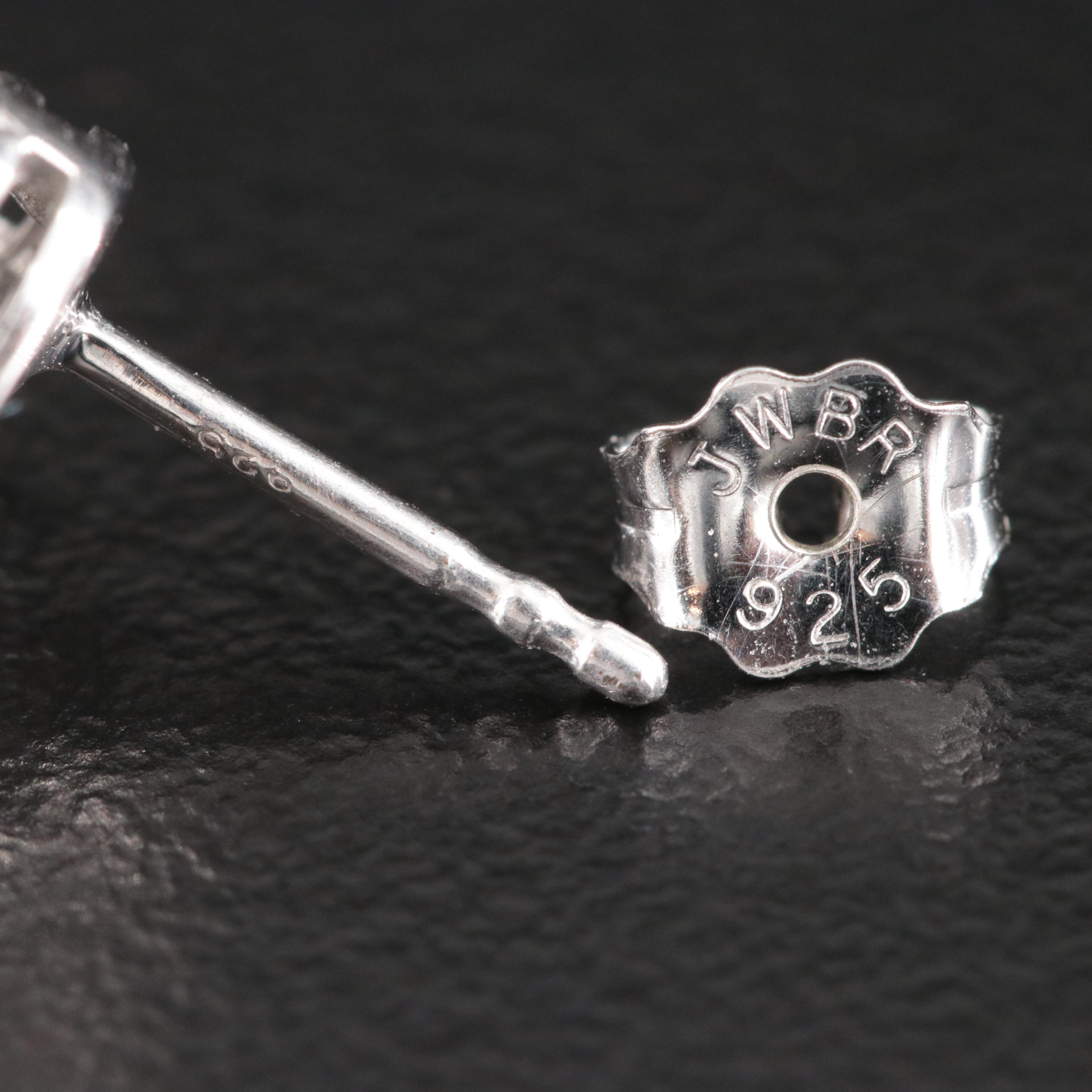 Sterling Diamond Heart Earrings