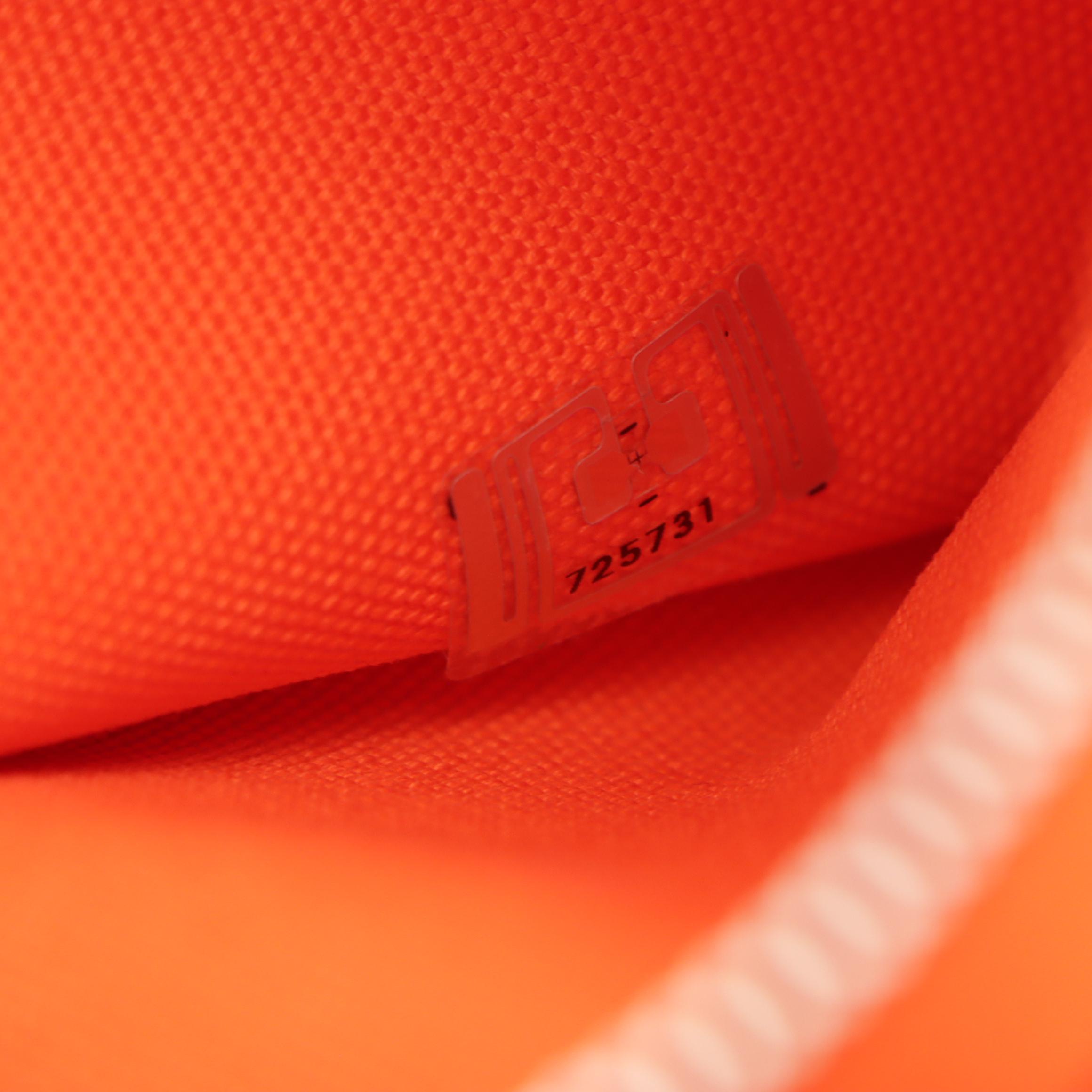 Prada Canapa Logo Two-Way Bucket Tote and Zip Pouch in Bright Orange Canvas