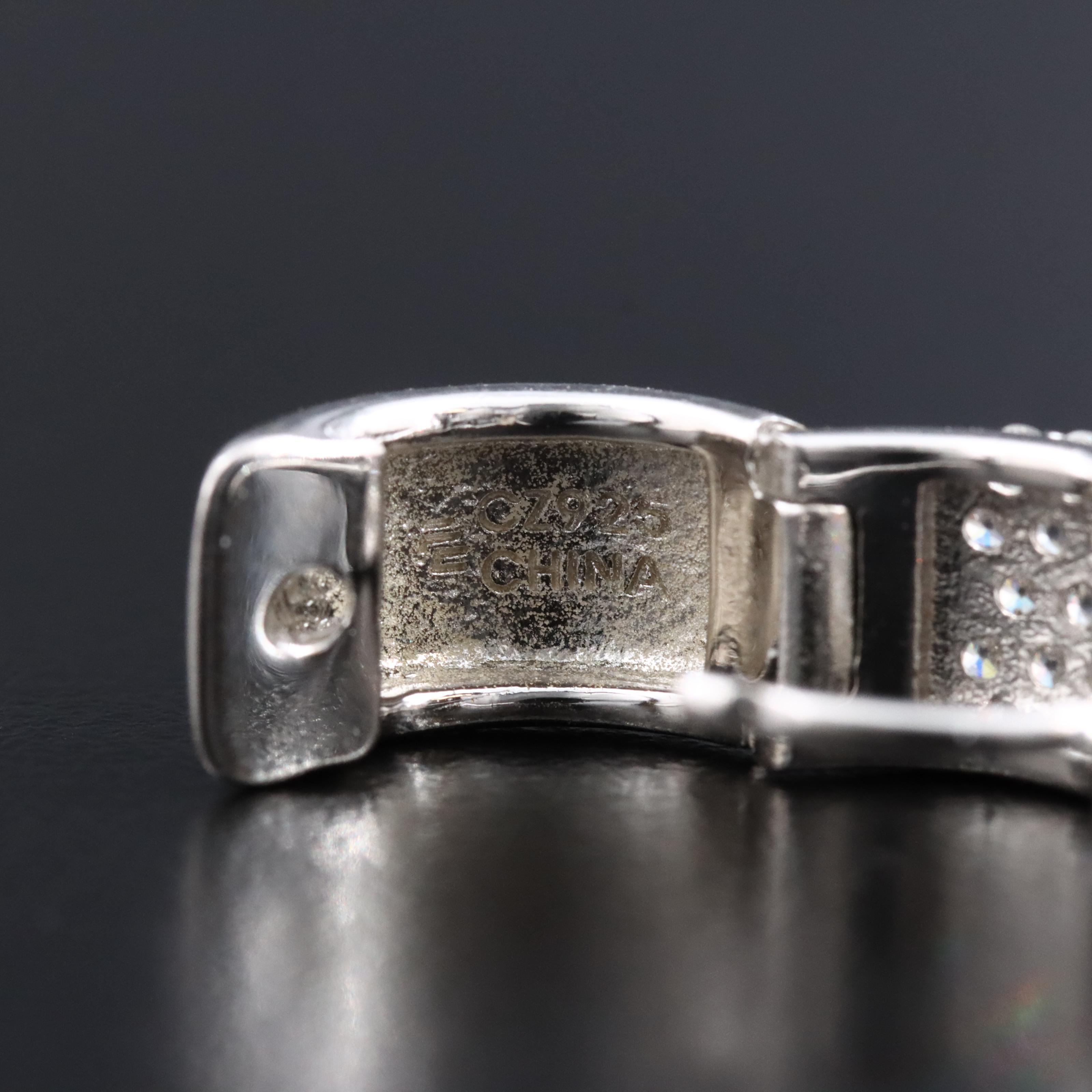 Sterling CZ Huggie Hoop Earrings