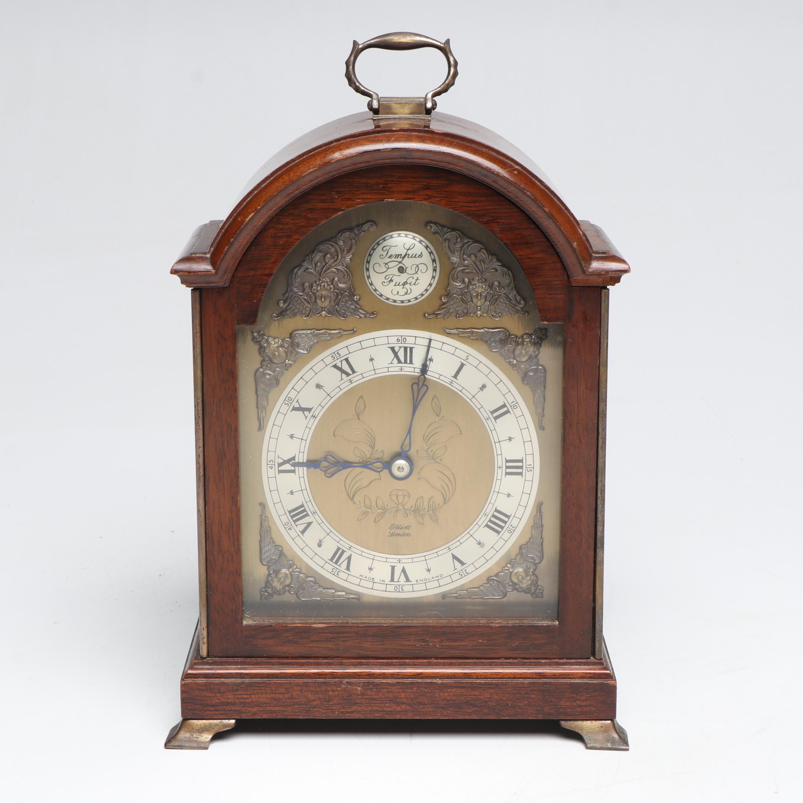 Elliott of London Victorian Wood and Brass Bracket Clock