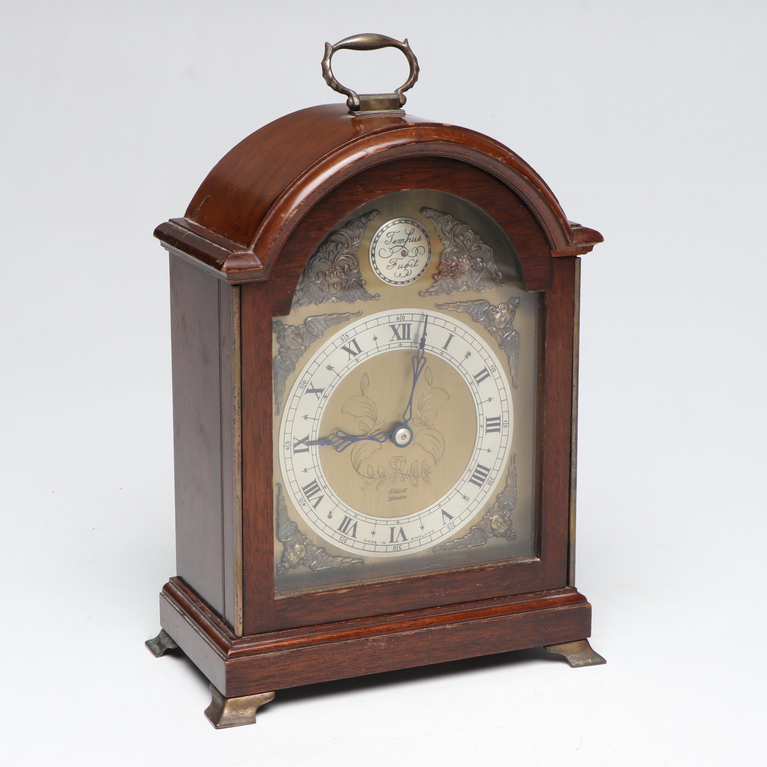 Elliott of London Victorian Wood and Brass Bracket Clock