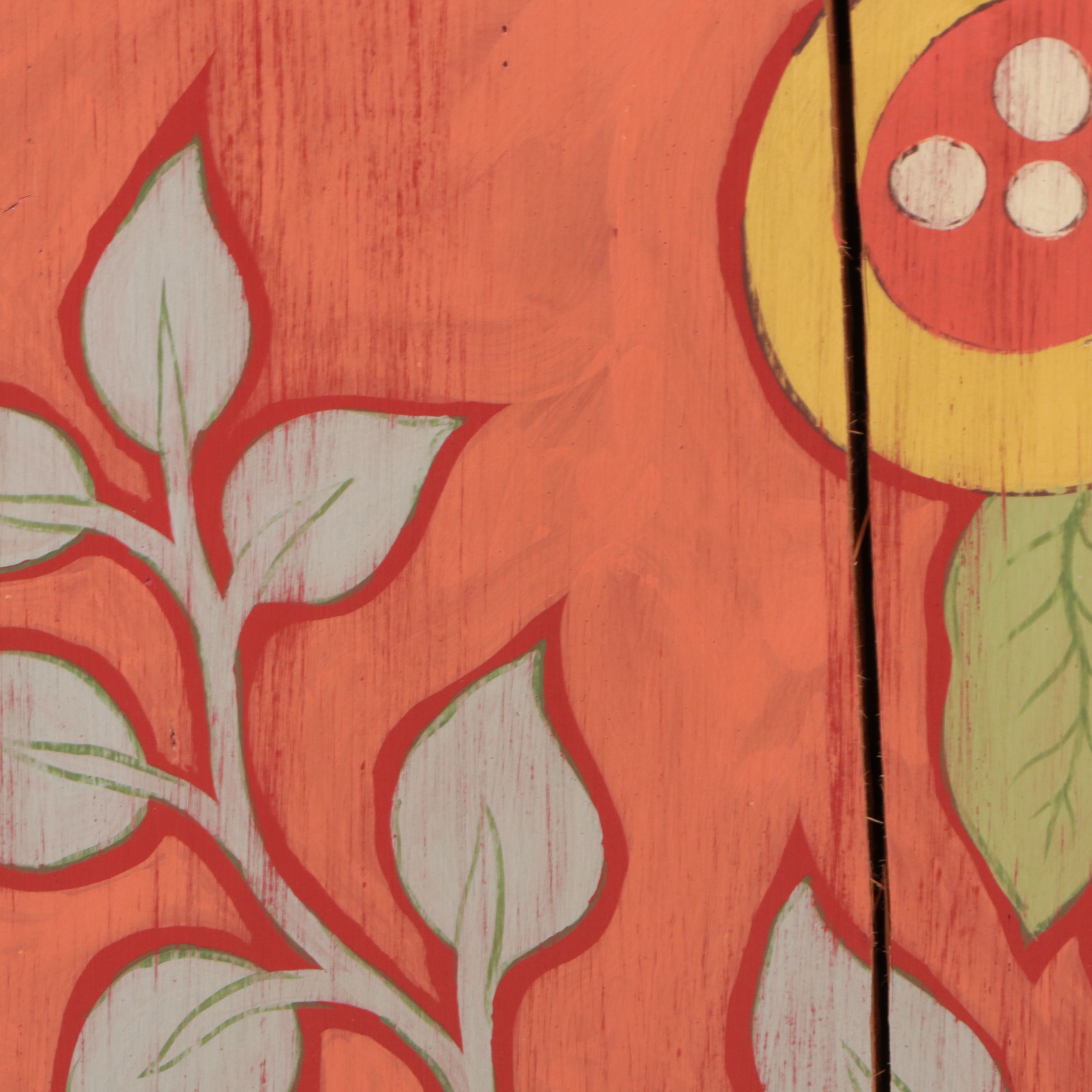 Guild Master Paint-Decorated Wooden Bun Foot Chest of Drawers