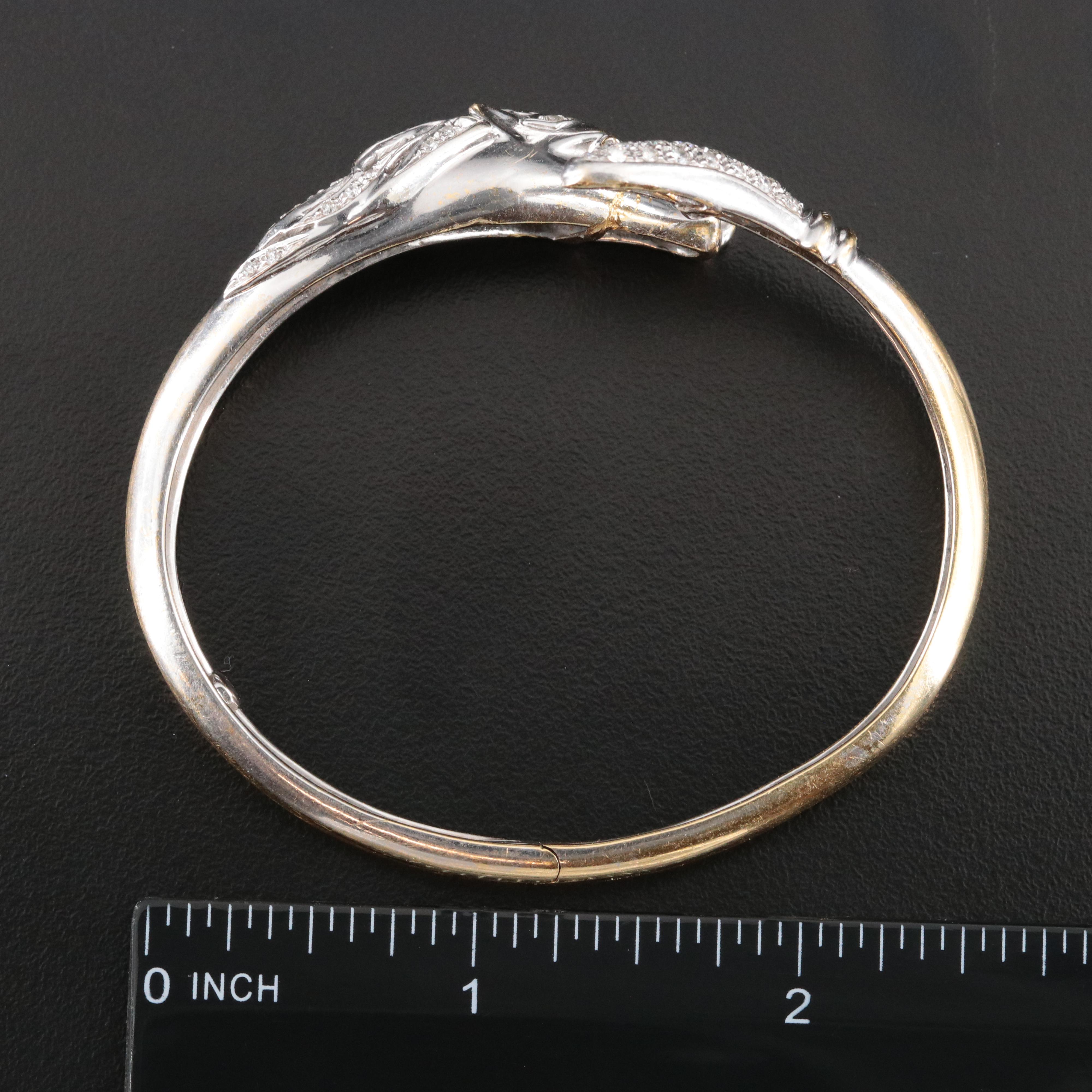 18K 1.20 CTW Diamond Horse Cuff Bracelet