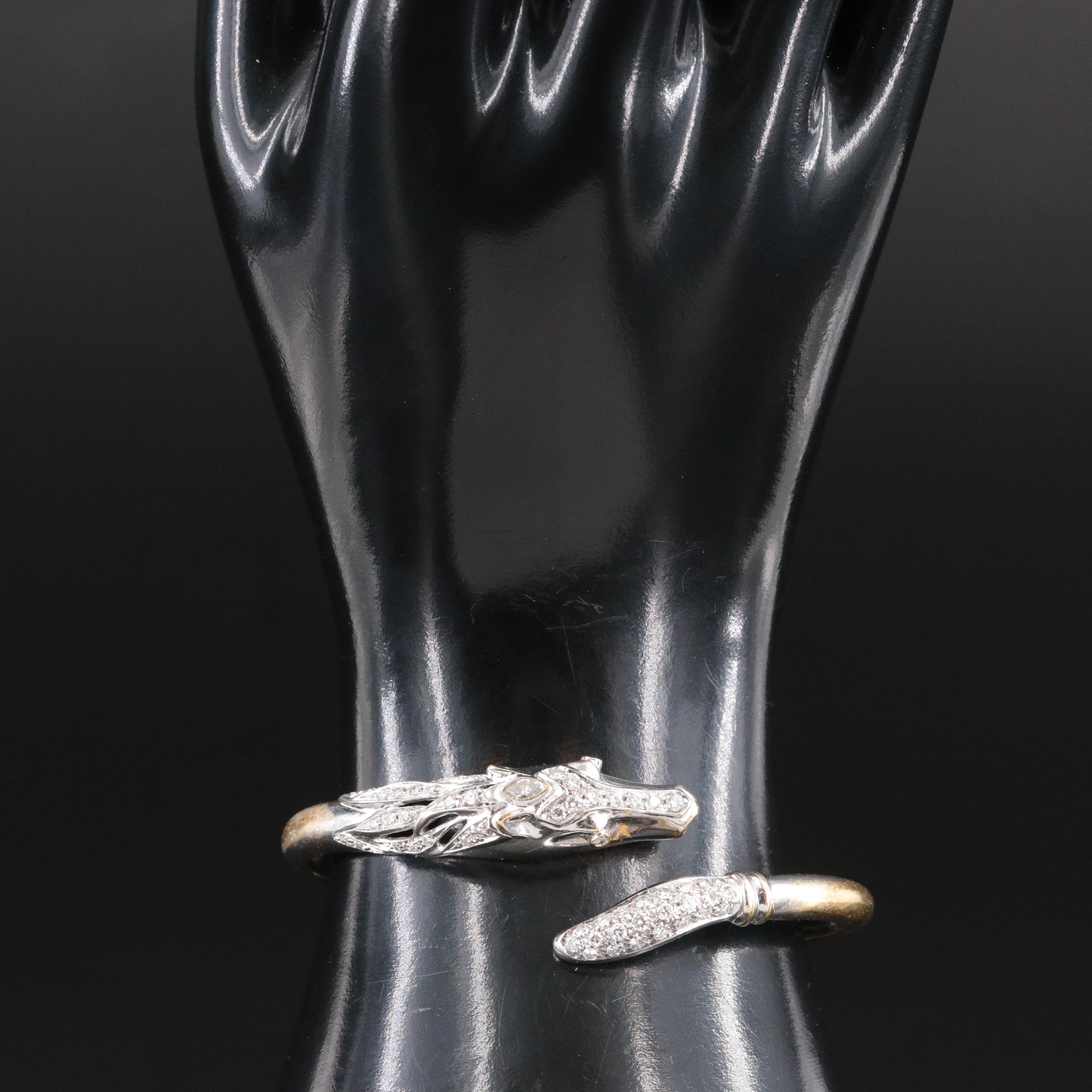 18K 1.20 CTW Diamond Horse Cuff Bracelet