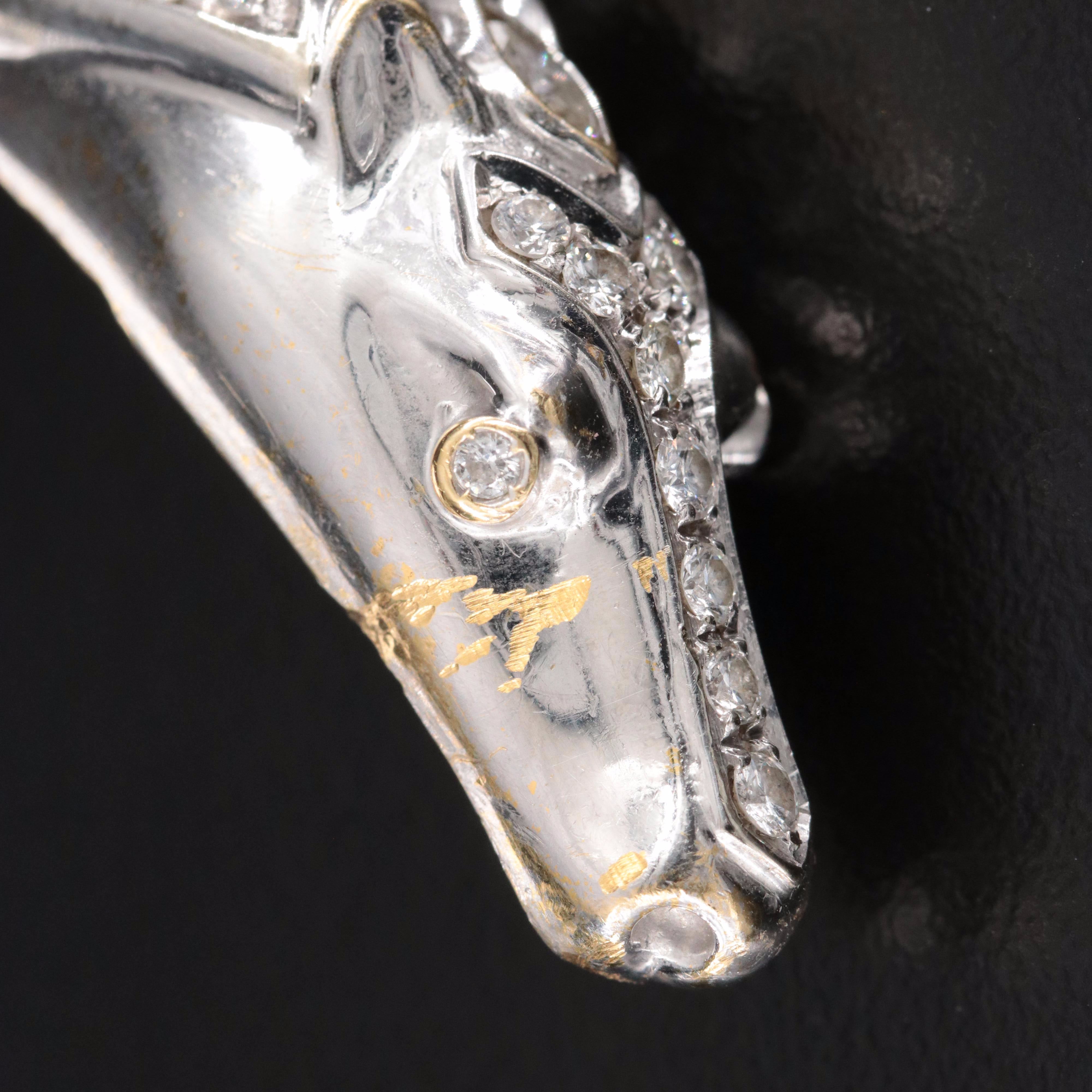 18K 1.20 CTW Diamond Horse Cuff Bracelet