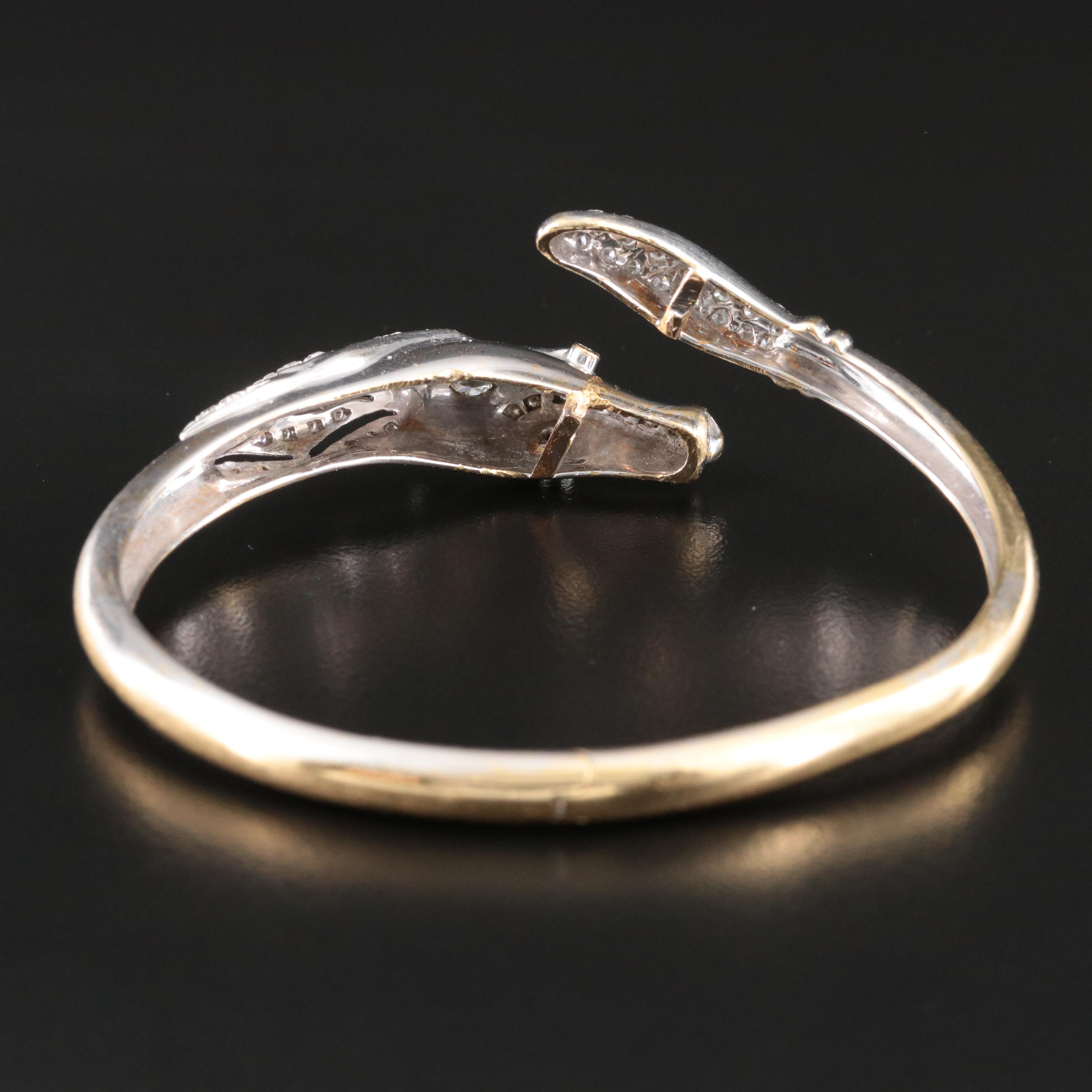 18K 1.20 CTW Diamond Horse Cuff Bracelet