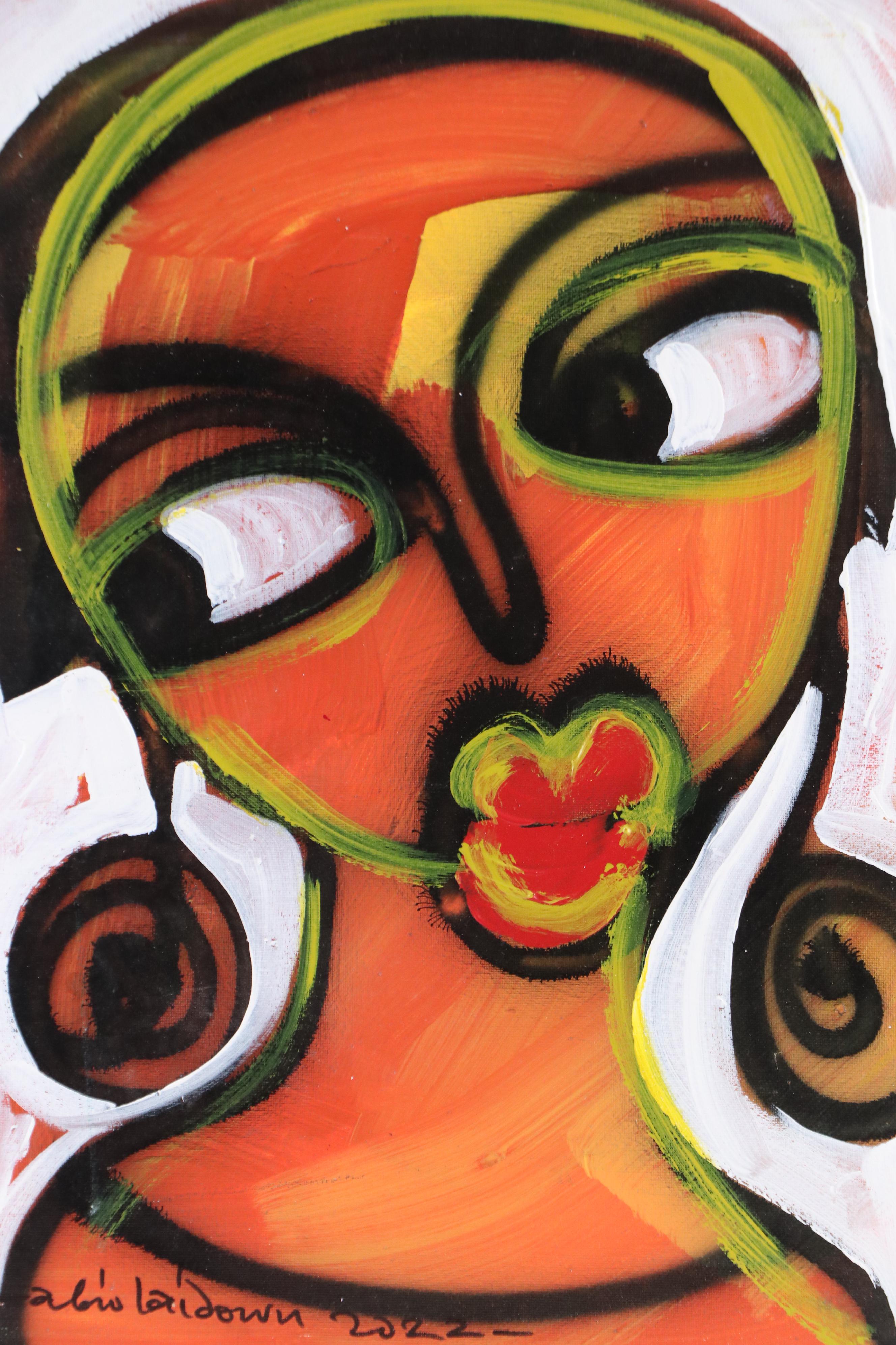Abiola Idowu Abstract Mixed Media Painting "I Love You a Great Deal," 2022
