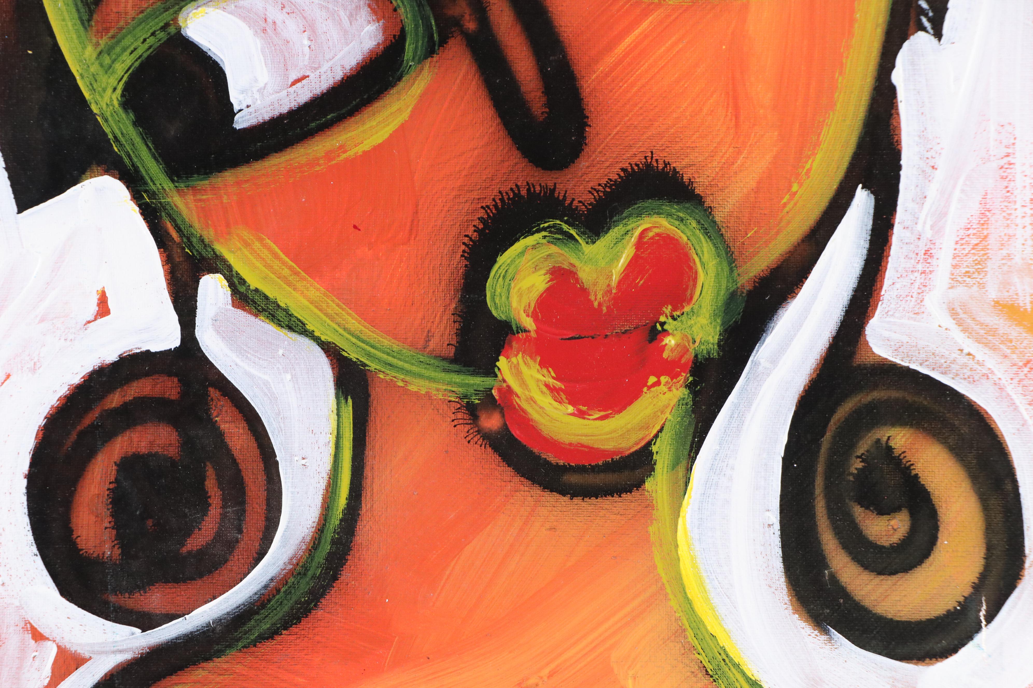 Abiola Idowu Abstract Mixed Media Painting "I Love You a Great Deal," 2022