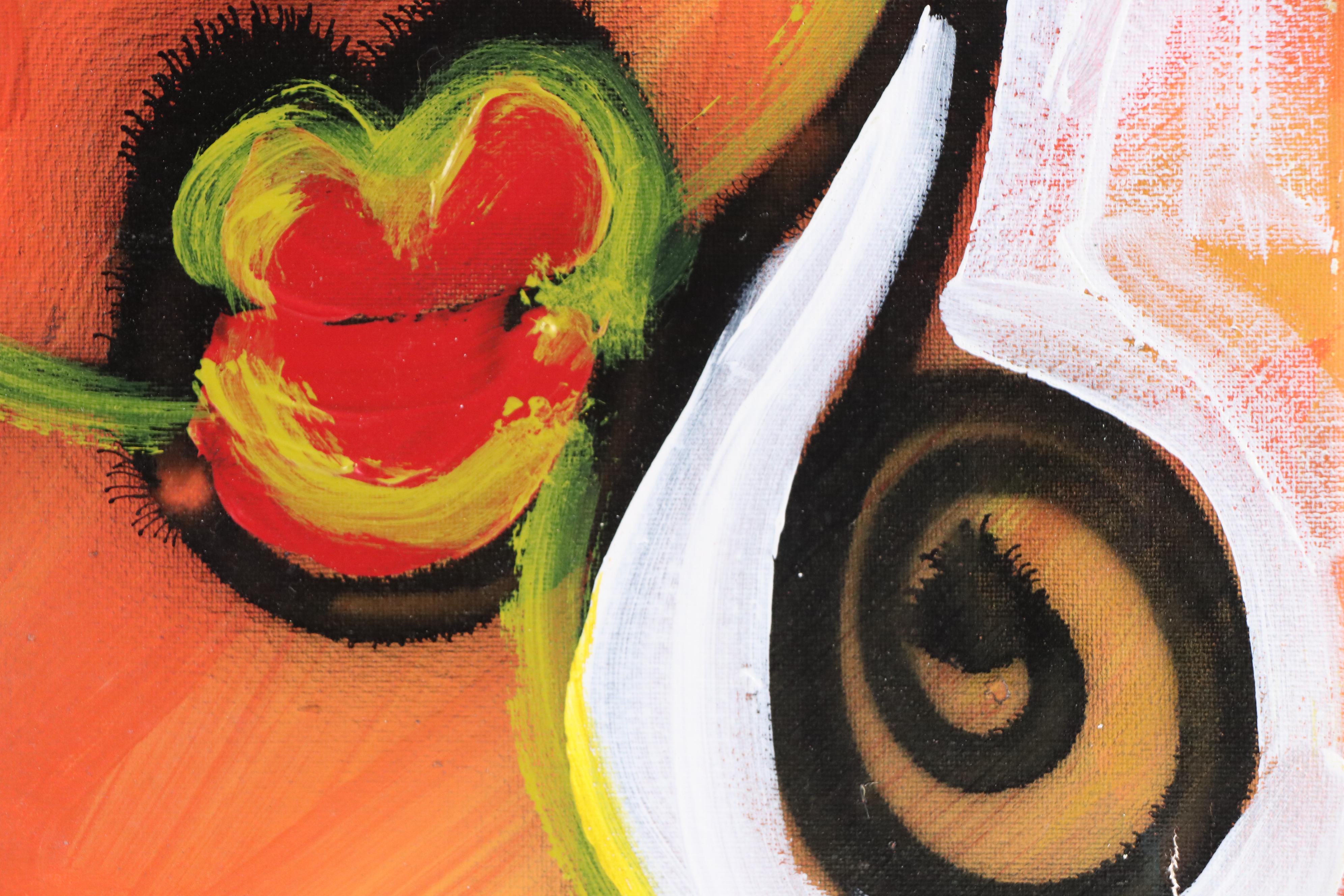 Abiola Idowu Abstract Mixed Media Painting "I Love You a Great Deal," 2022